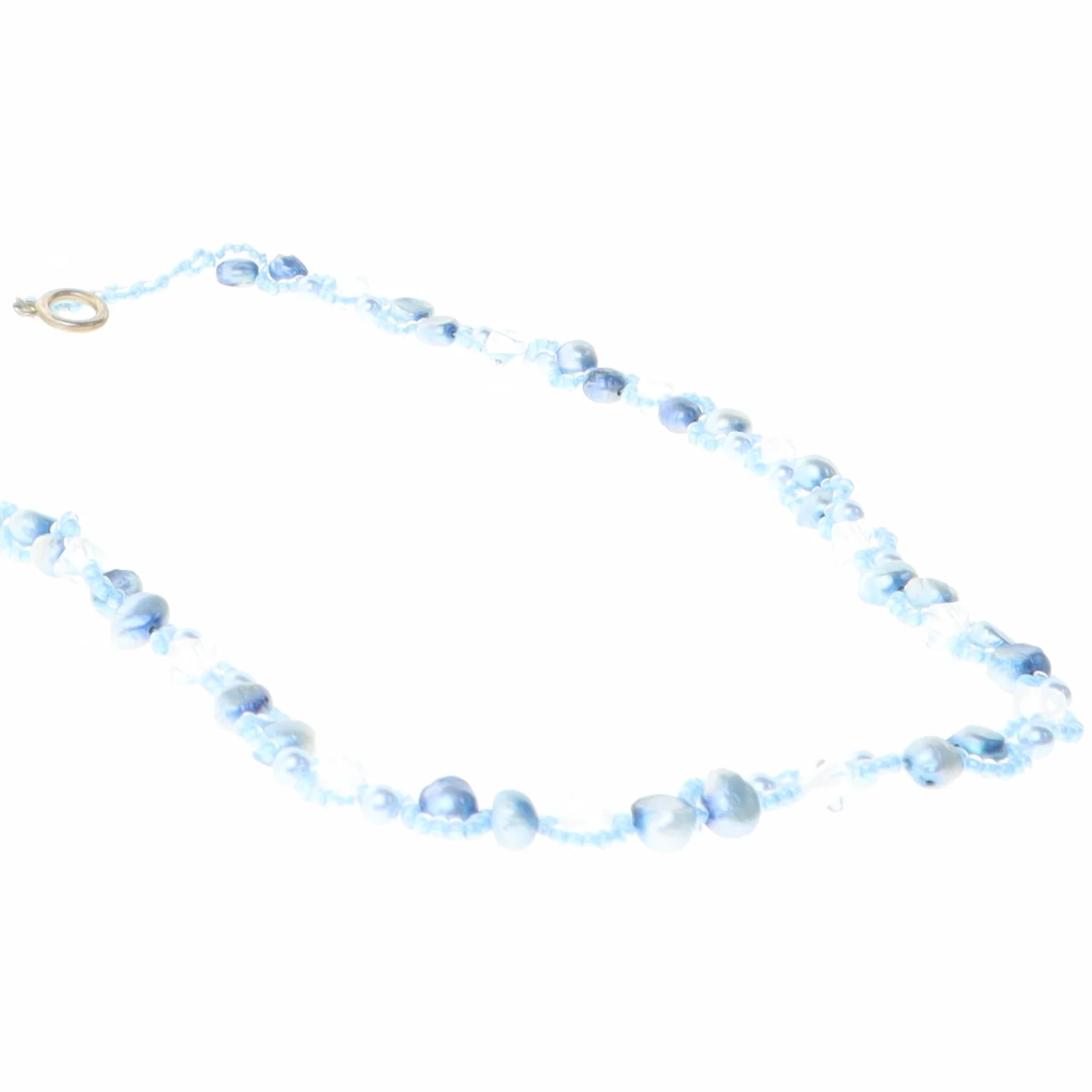 Blåt perlekæde (str. 55 cm)