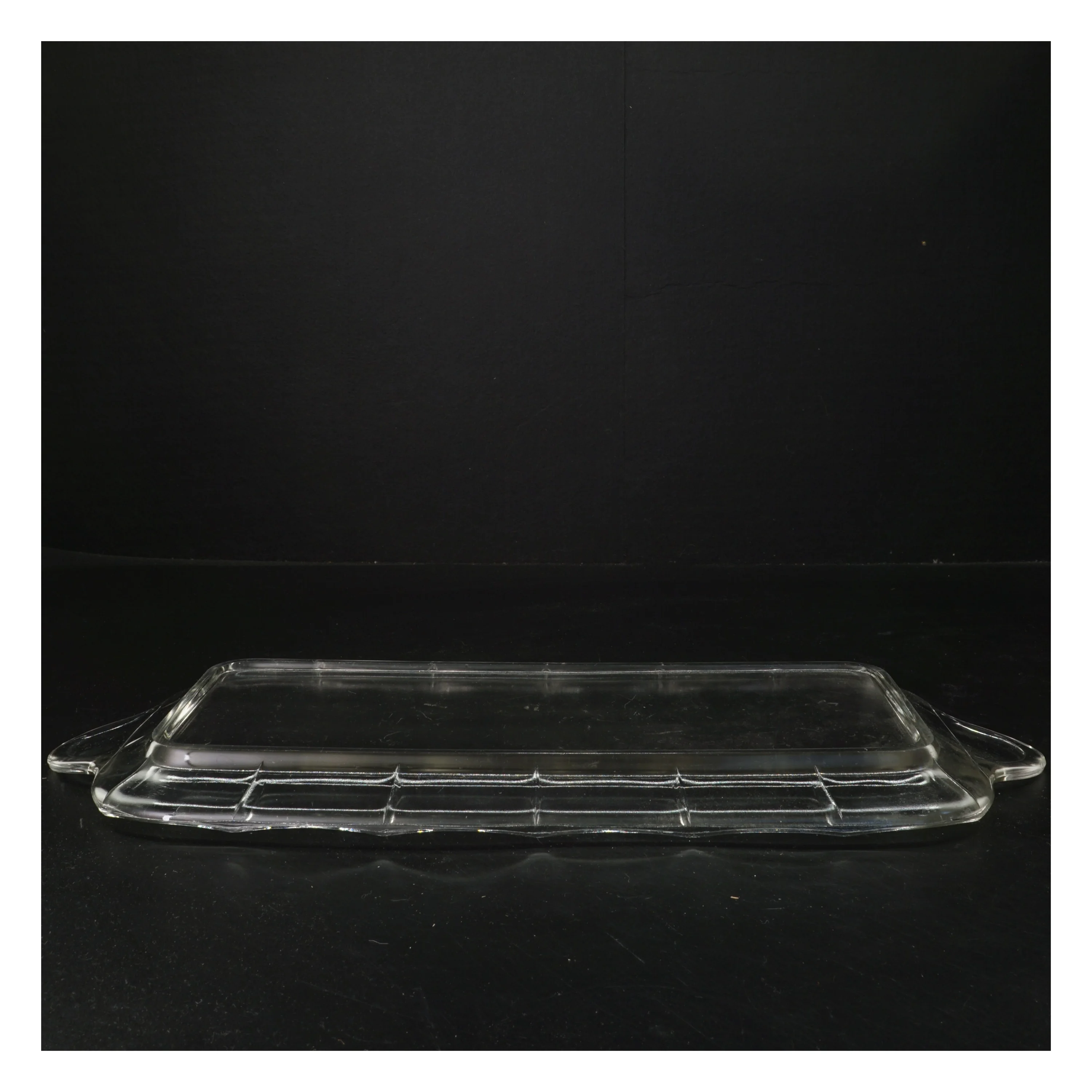 Glasfad med håndtag (str. 34x16 cm)