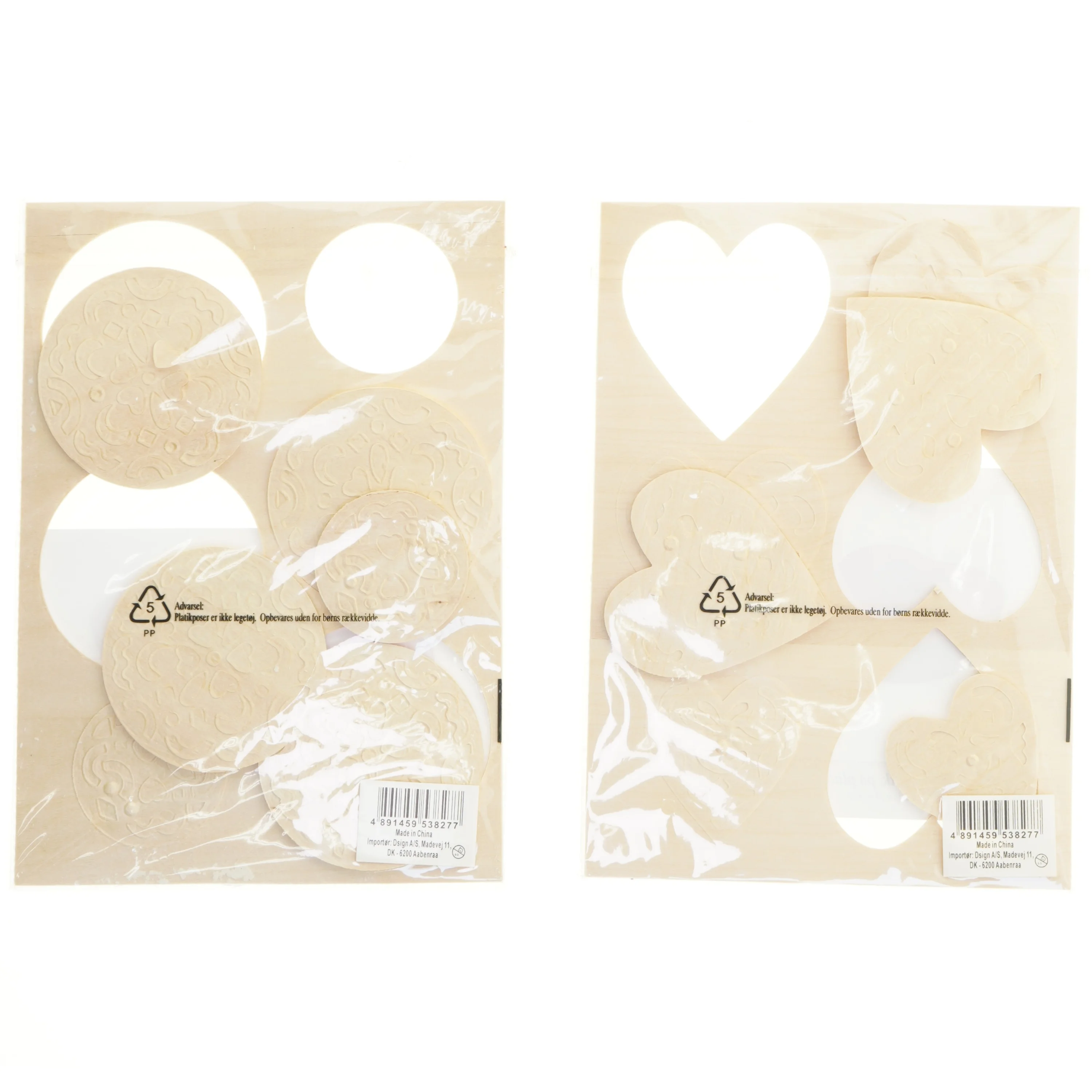 Træikoner 6 styk på plade fra Créateur (str. 6 styk i hver)