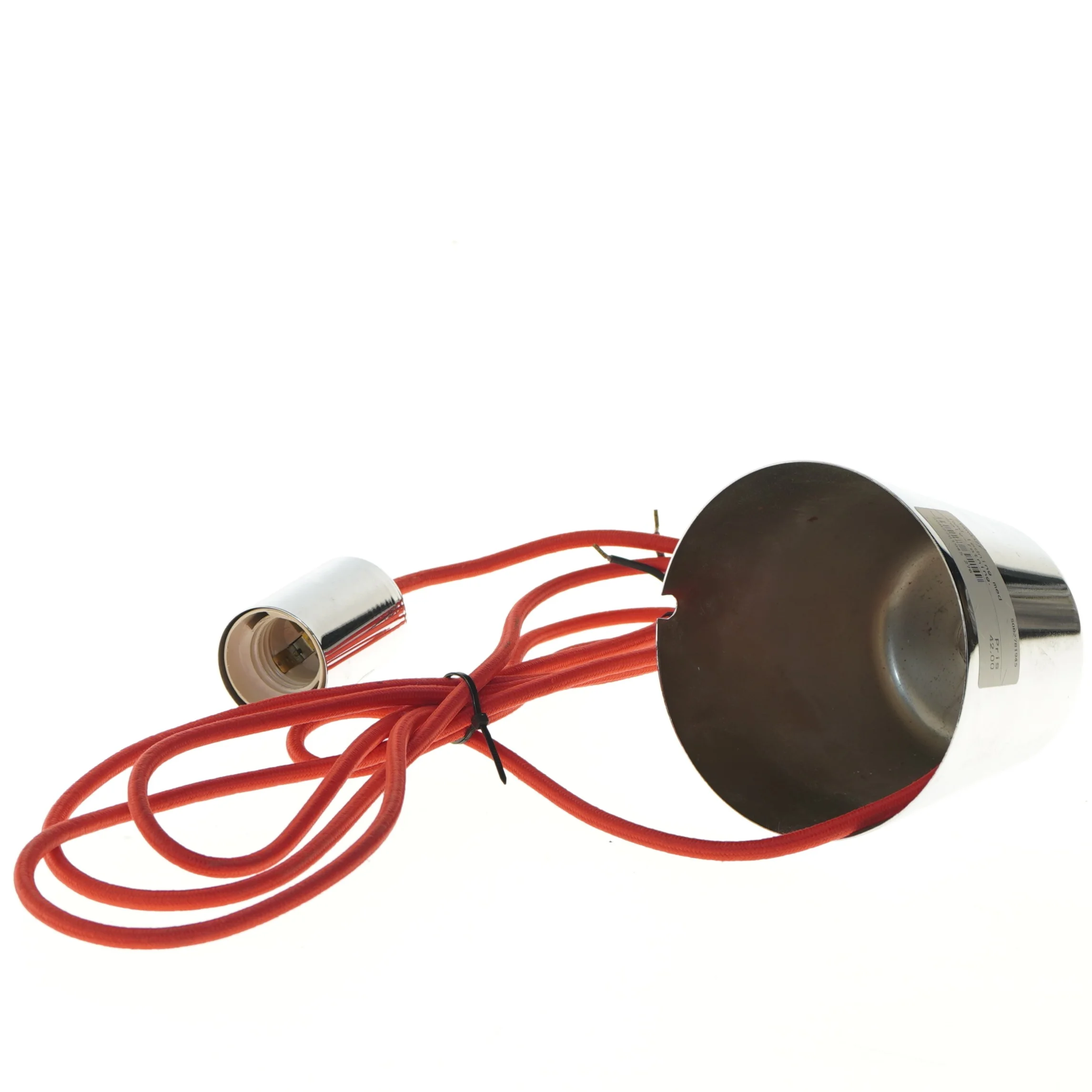 Lampe med rød  stofledning