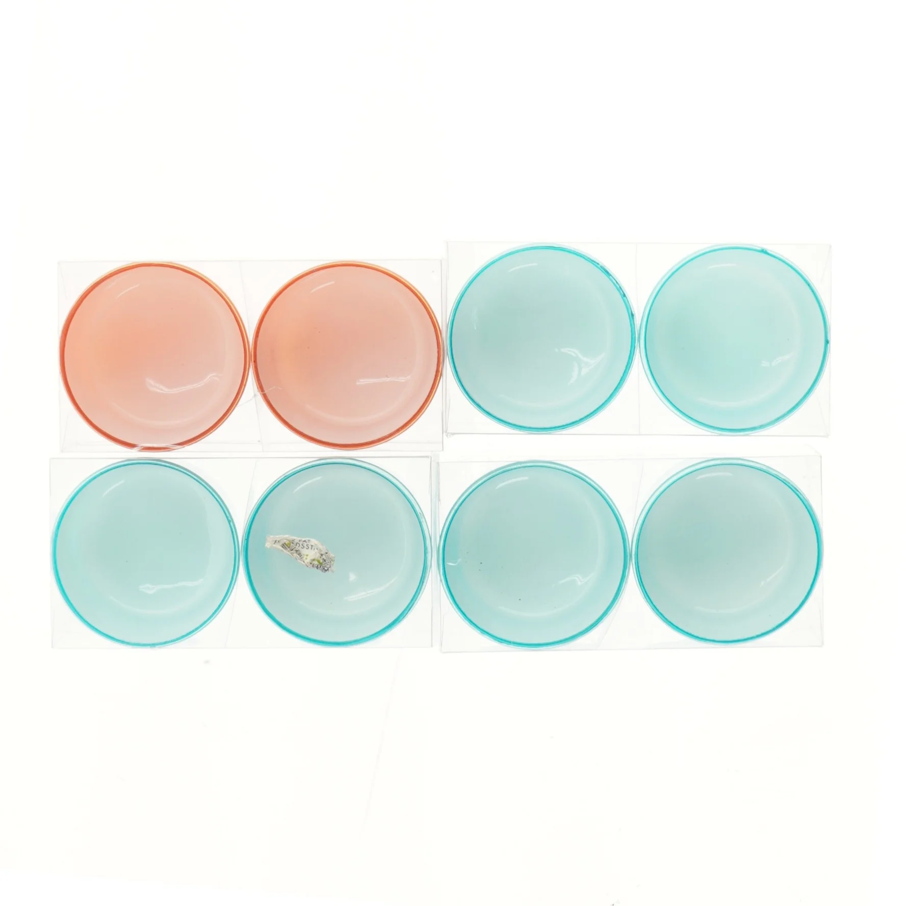 Sæt af 8 farvede fyrfadsstager (str. 8 stk Ø 7,5 cm)