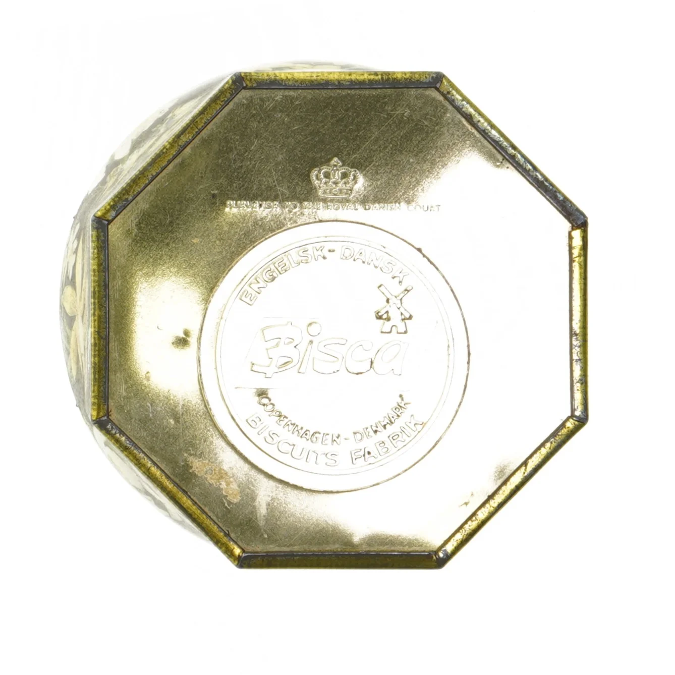 Dekoreret dåse med låg fra Bisca (str. 13x12 cm)