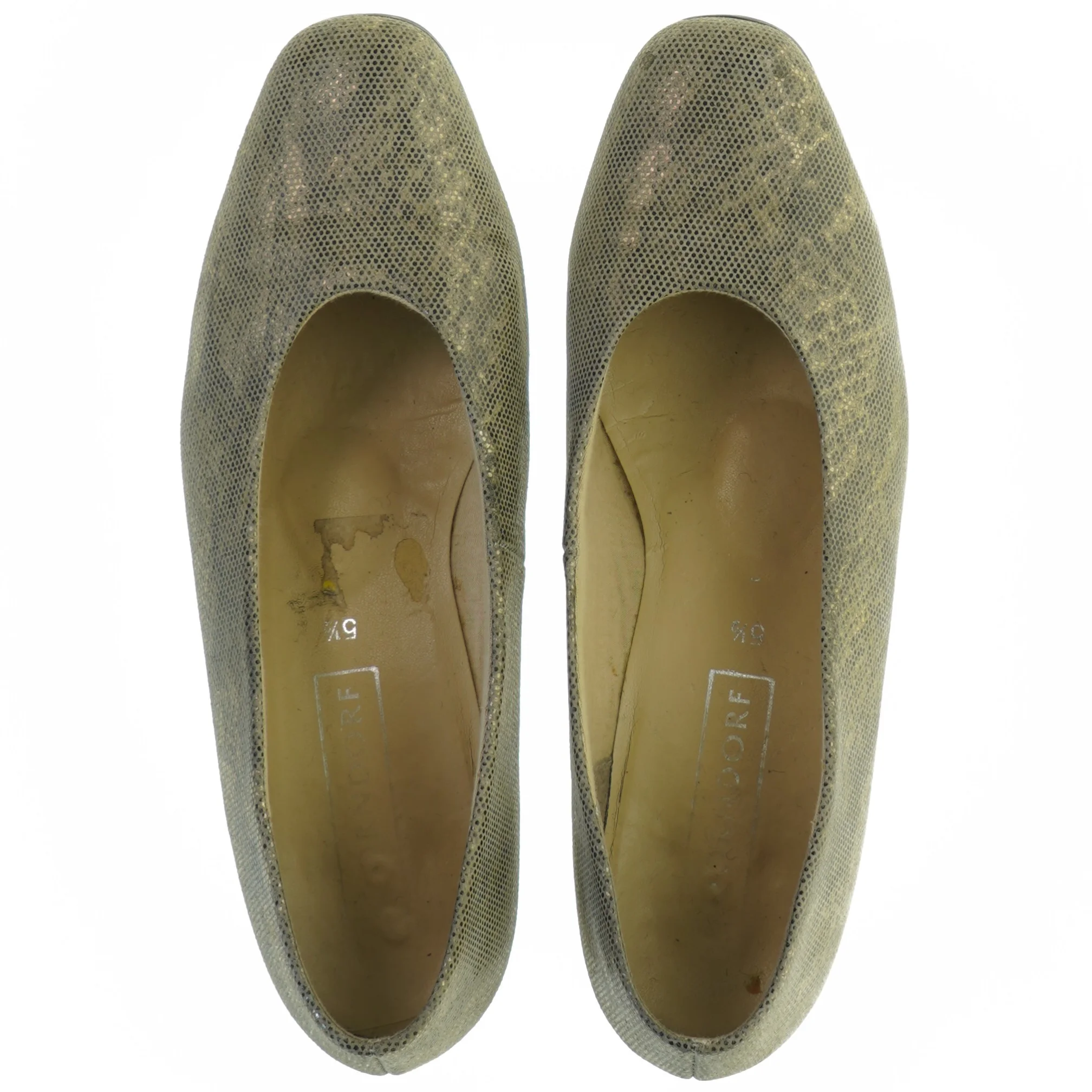 Guld ballerinasko (str. 5,5)