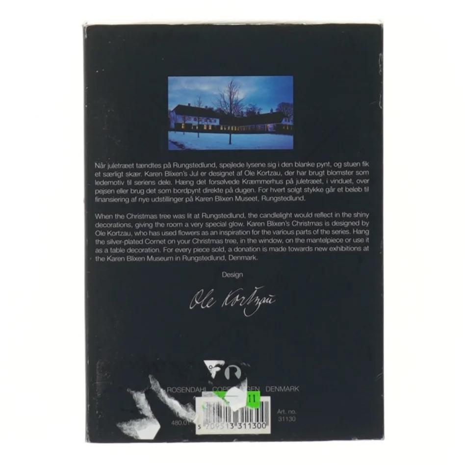 Karen Blixen juleornament fra Rosendahl (str. 12 cm)