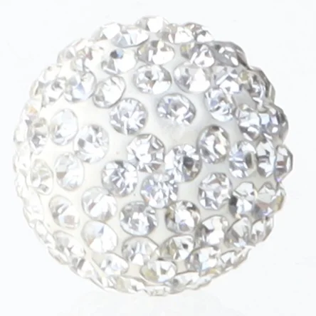 Rund sølvørehænger med krystaller (str. Ø 2 cm)