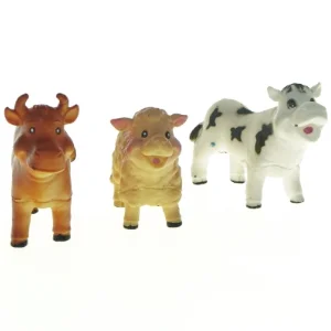 Ko og fårefigurer i plastik (str. 9 x 8 cm)