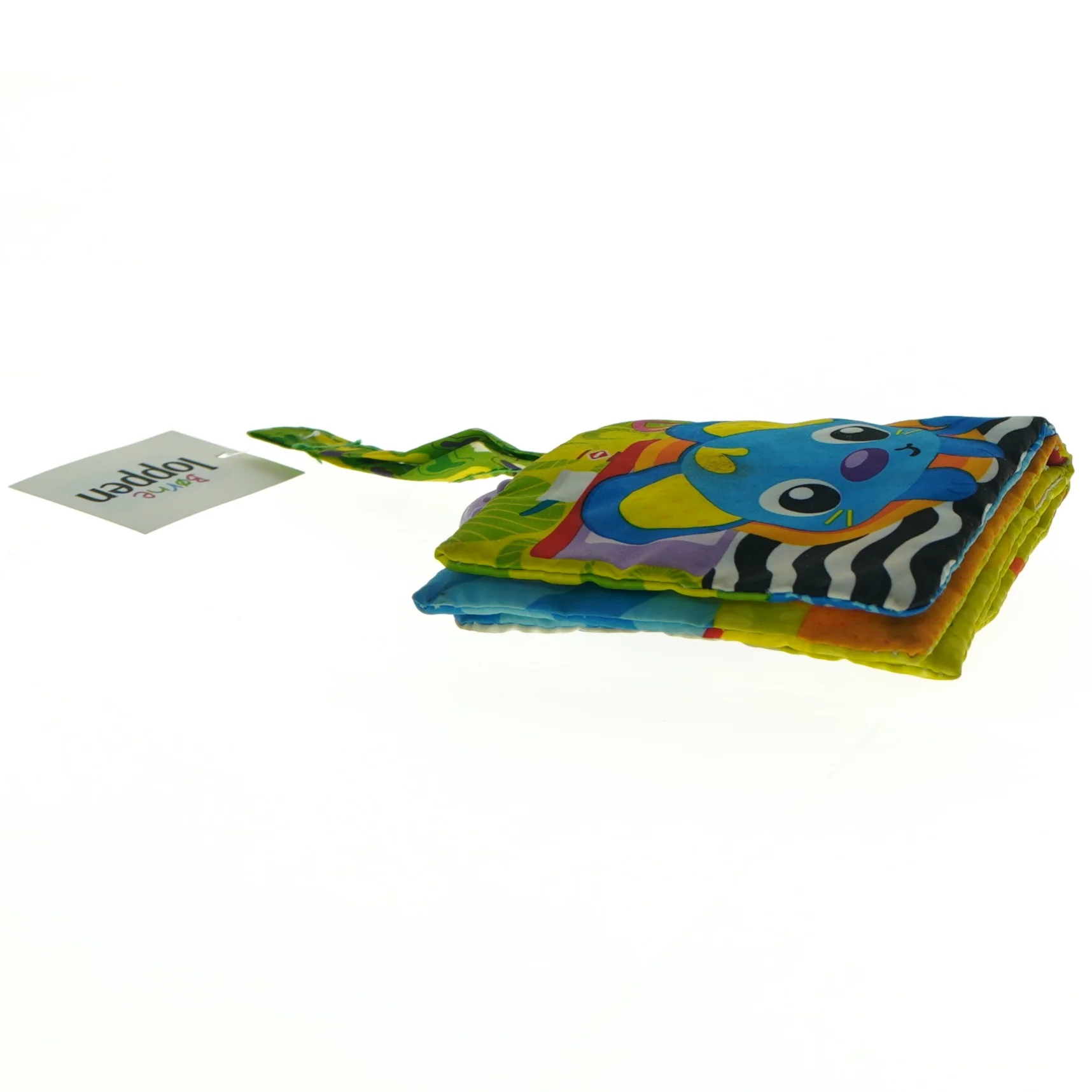 Farverig blød bog til baby (str. 11 x 11 cm)