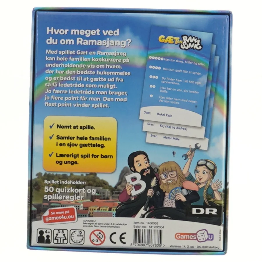 Gæt en Ramasjang brætspil fra Games4U (str. 17x14 cm)