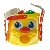 Plastik legetøjs spand med tilbehør (str. 15 cm)