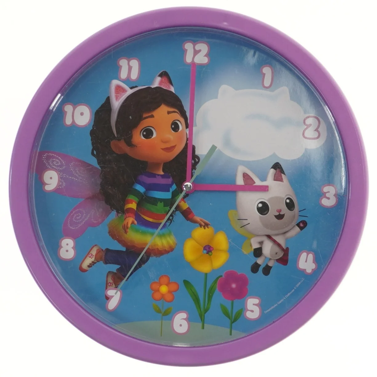 Børnevægur med kattemotiv (str. Ø 24,5 cm)