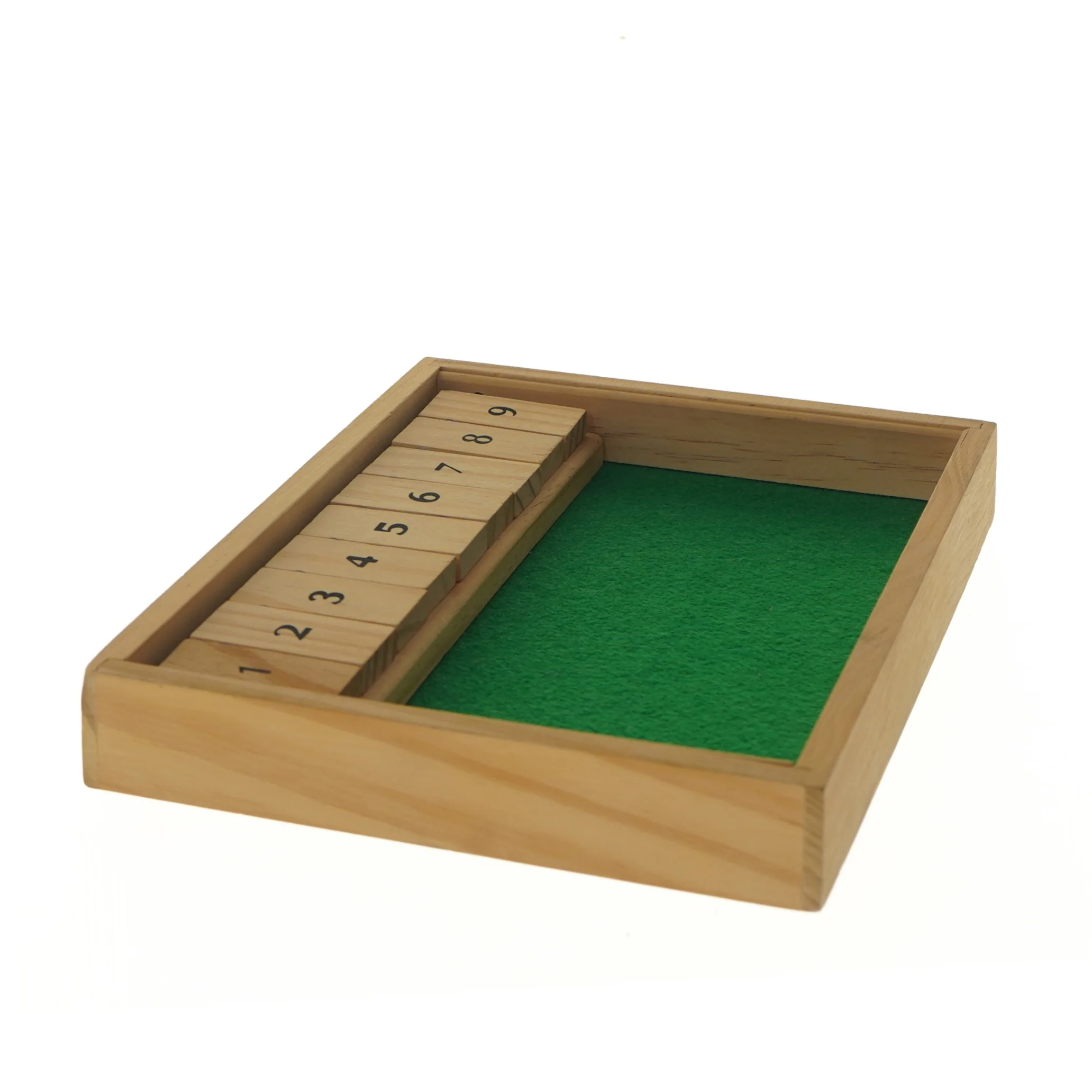 Træ spilbræt med nummererede fliser (str. 27,5x19 cm)