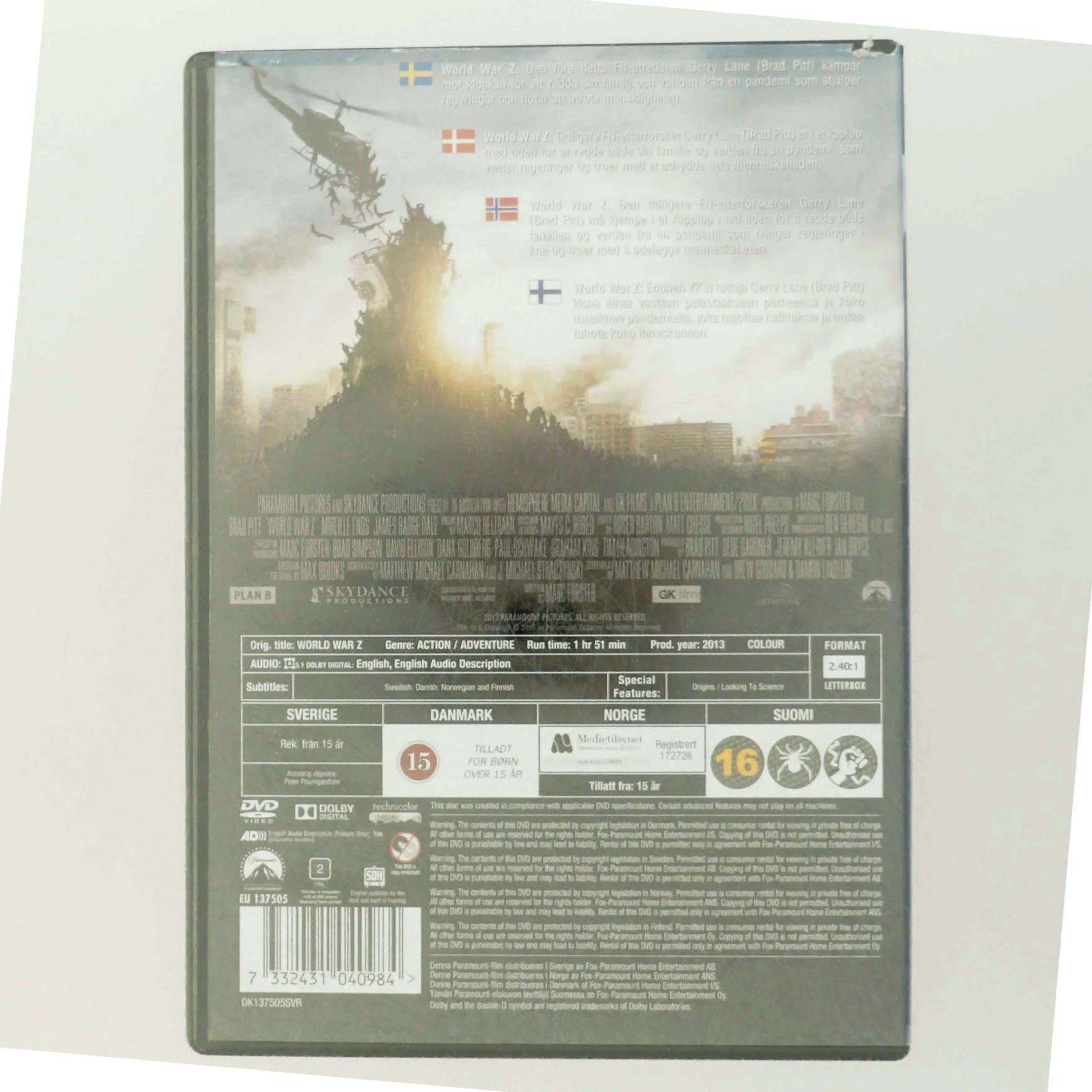 World War Z DVD