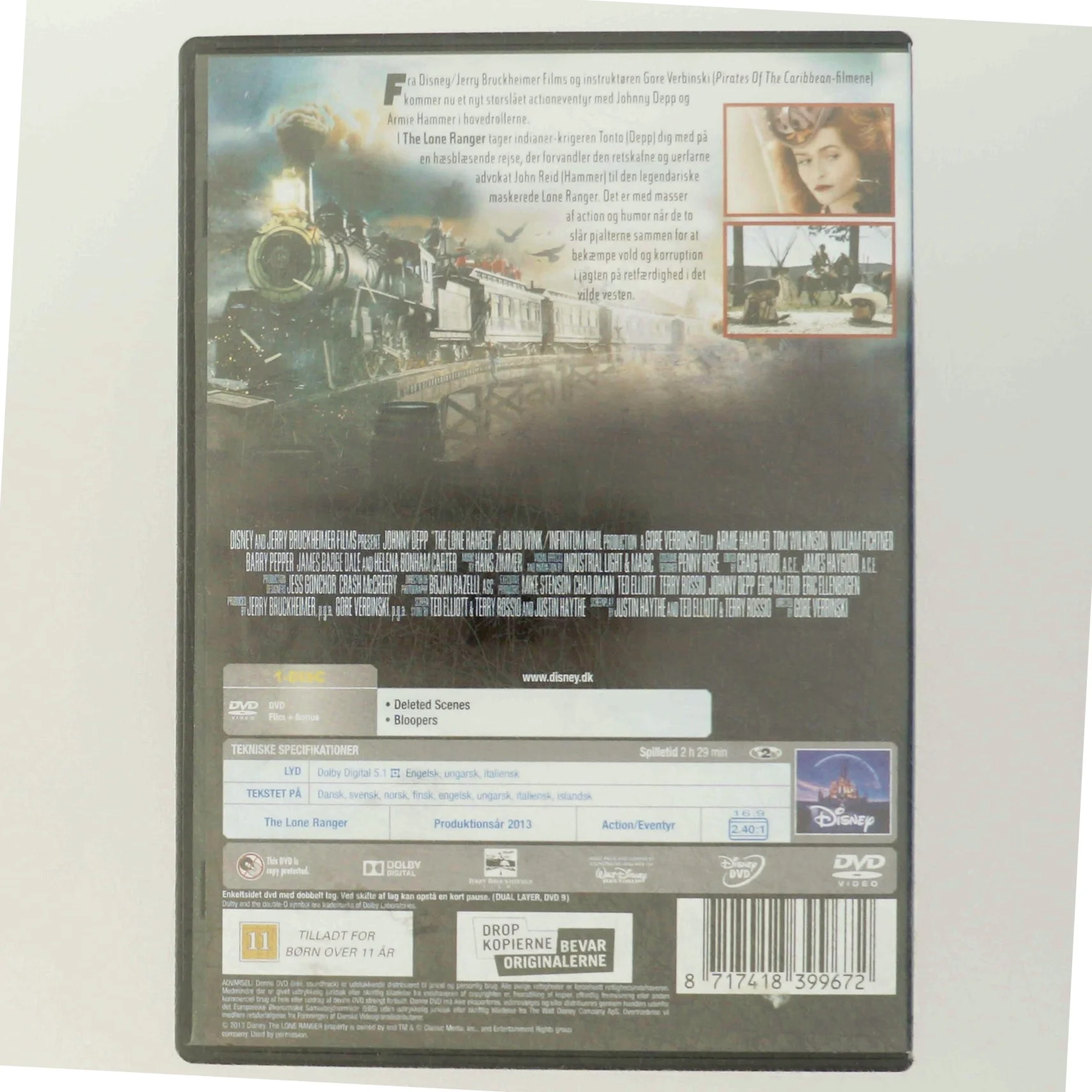 DVD film 'The Lone Ranger' fra Disney