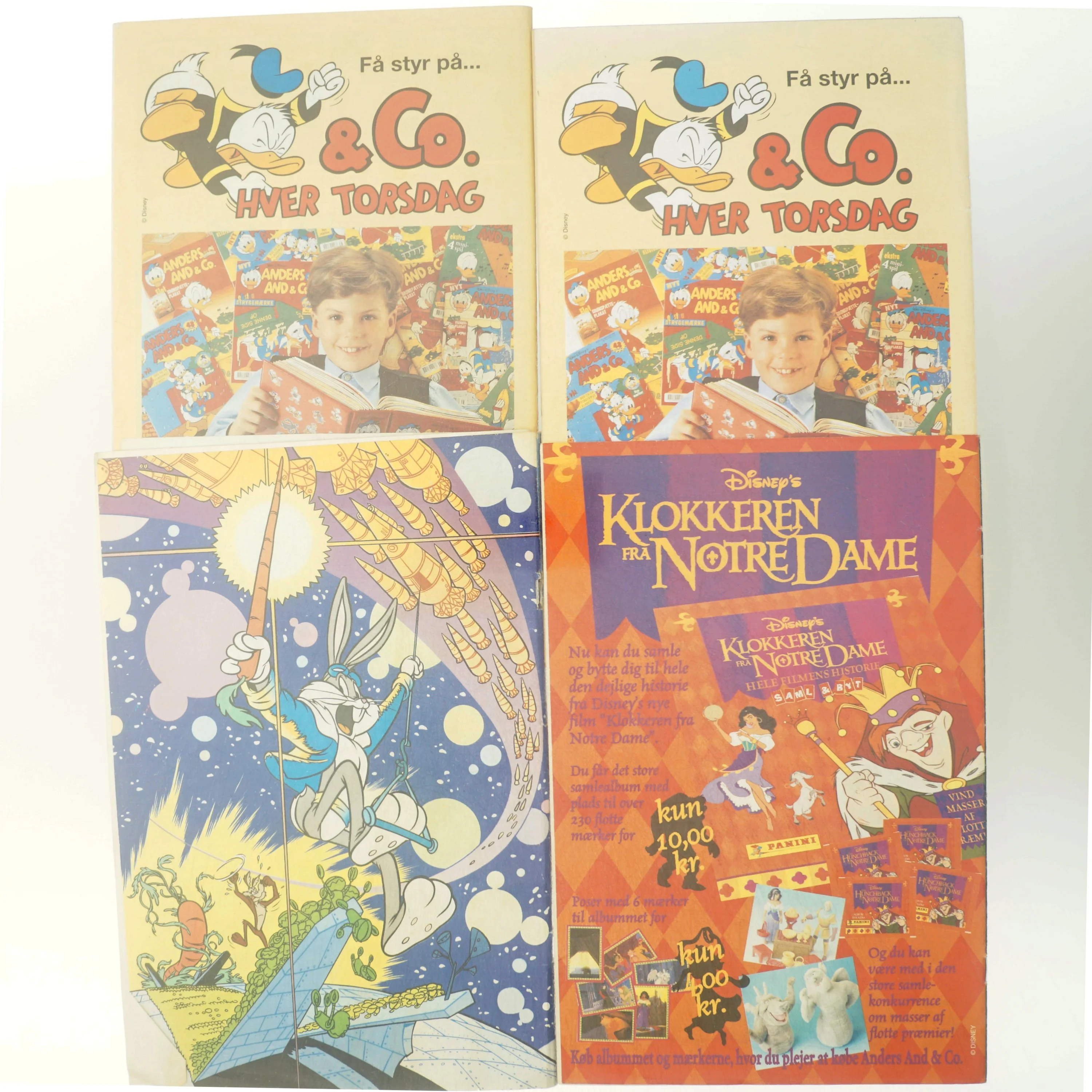 Samling af Anders And blade og kampagnematerialer
