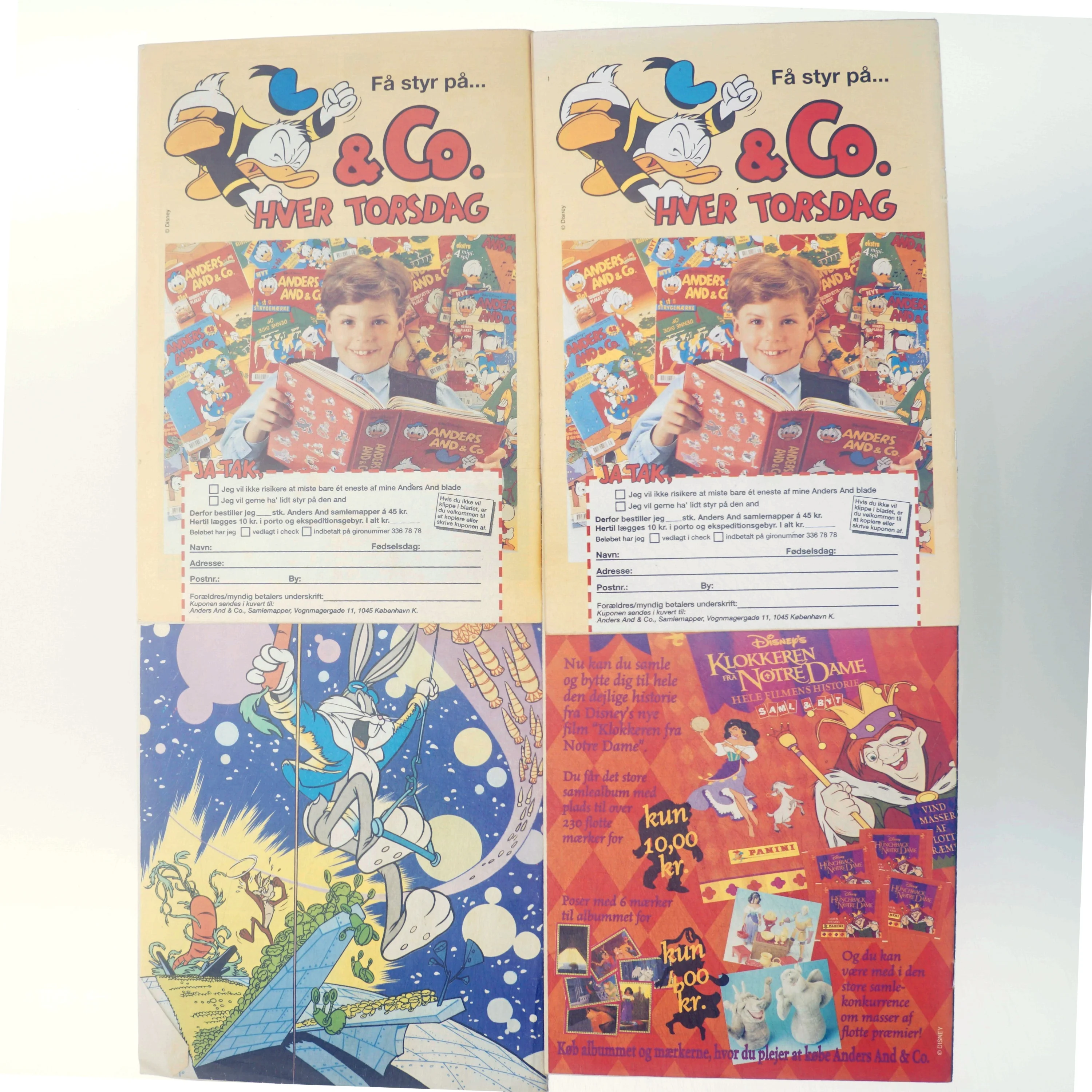 Samling af Anders And blade og kampagnematerialer