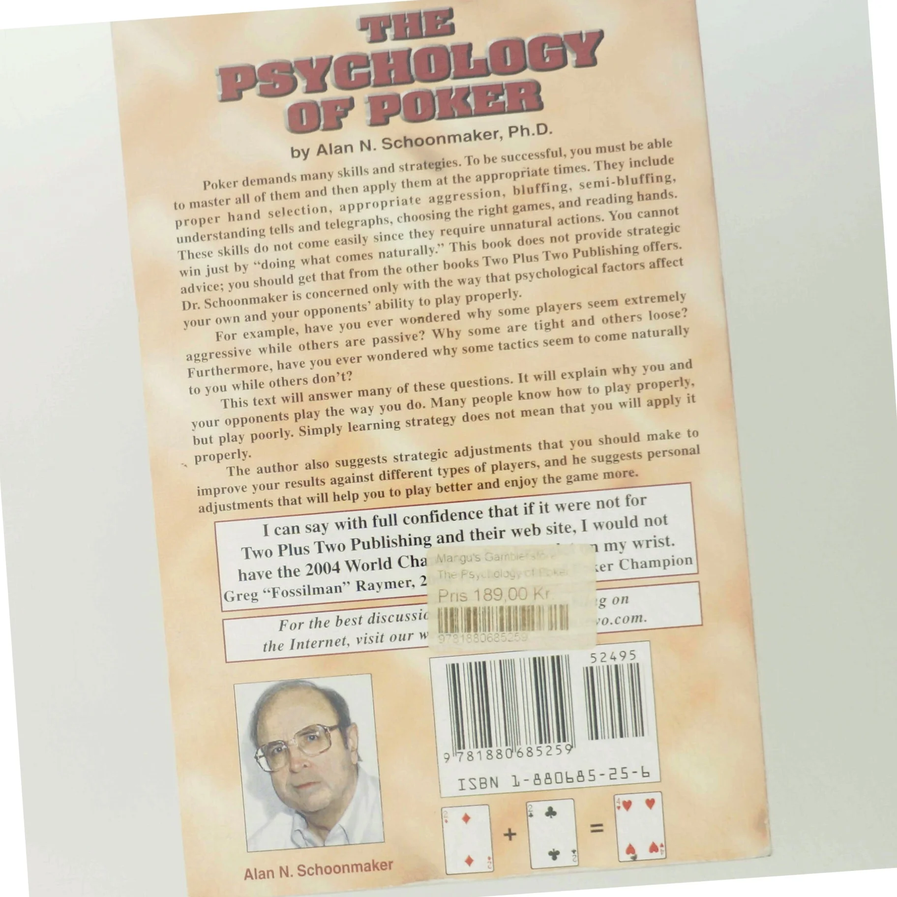 The Psychology of Poker af Alan N. Schoonmaker (Bog)