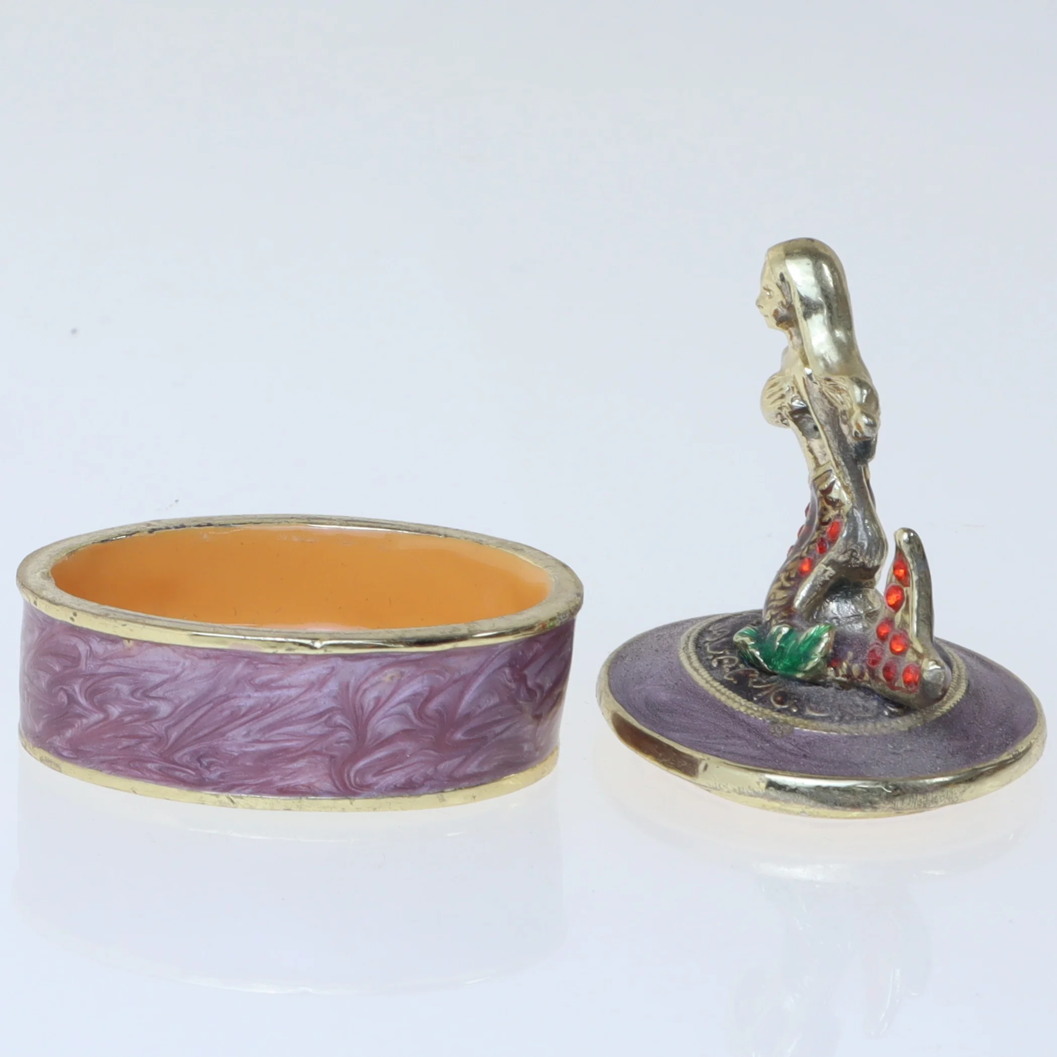 Lille smykkeæske med havfrue (str. 4,5 cm)