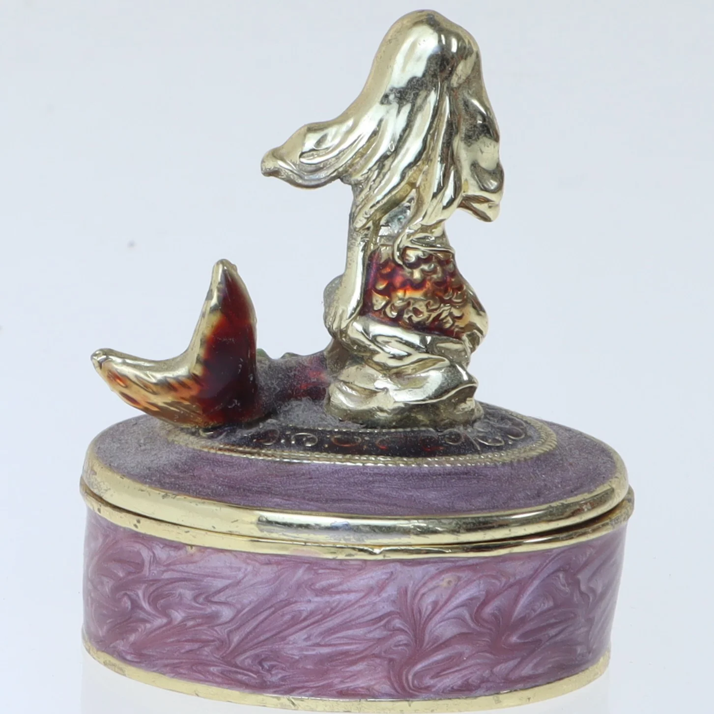 Lille smykkeæske med havfrue (str. 4,5 cm)