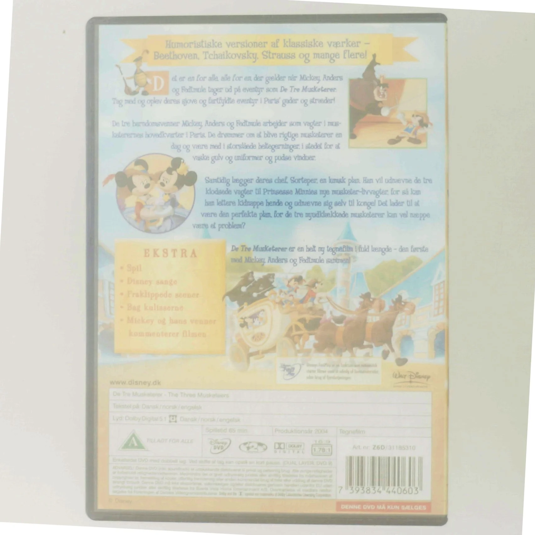 De tre musketerer fra Walt Disney med Mickey Mouse (DVD)