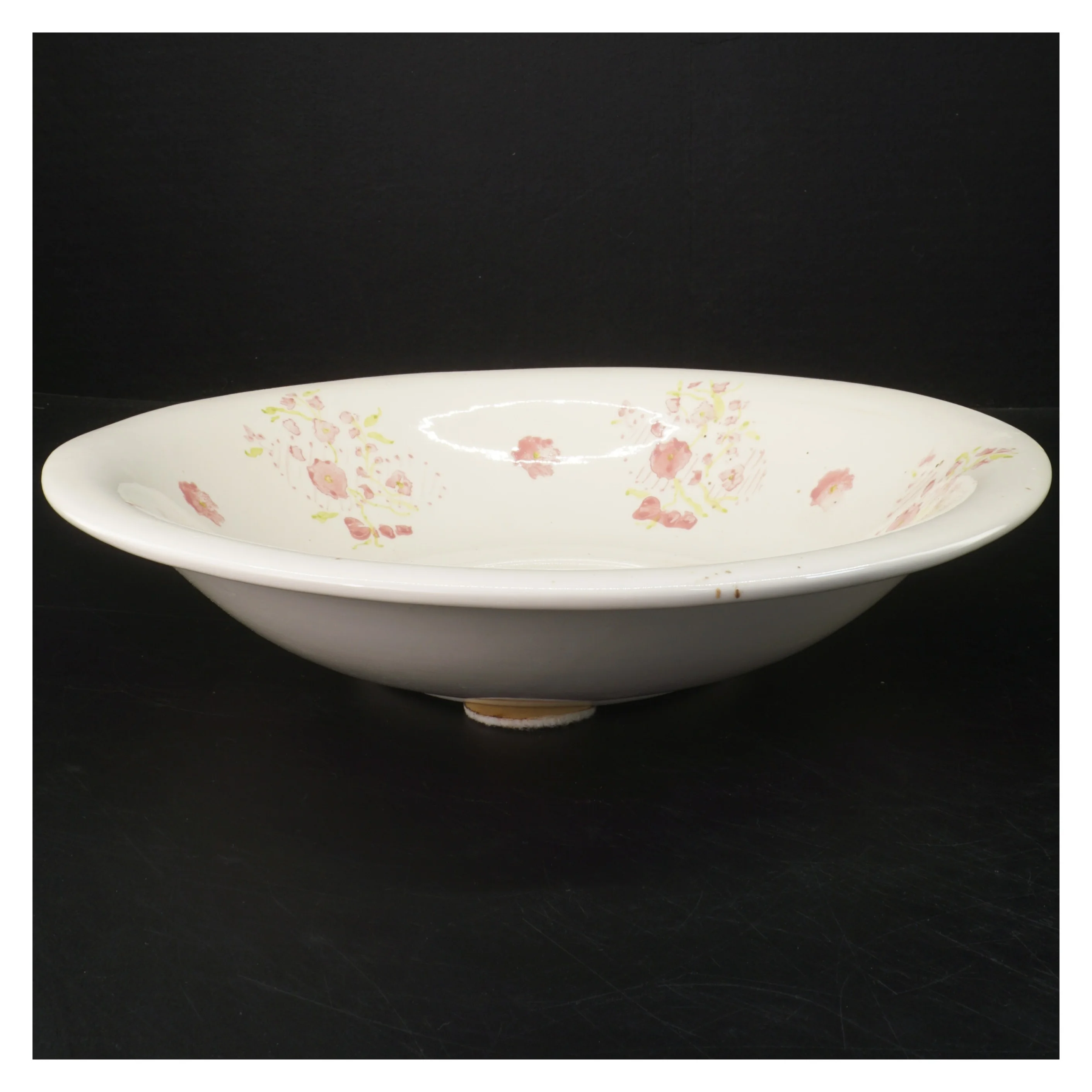 Fajance fad med blomster (str. Ø 31,5 cm)