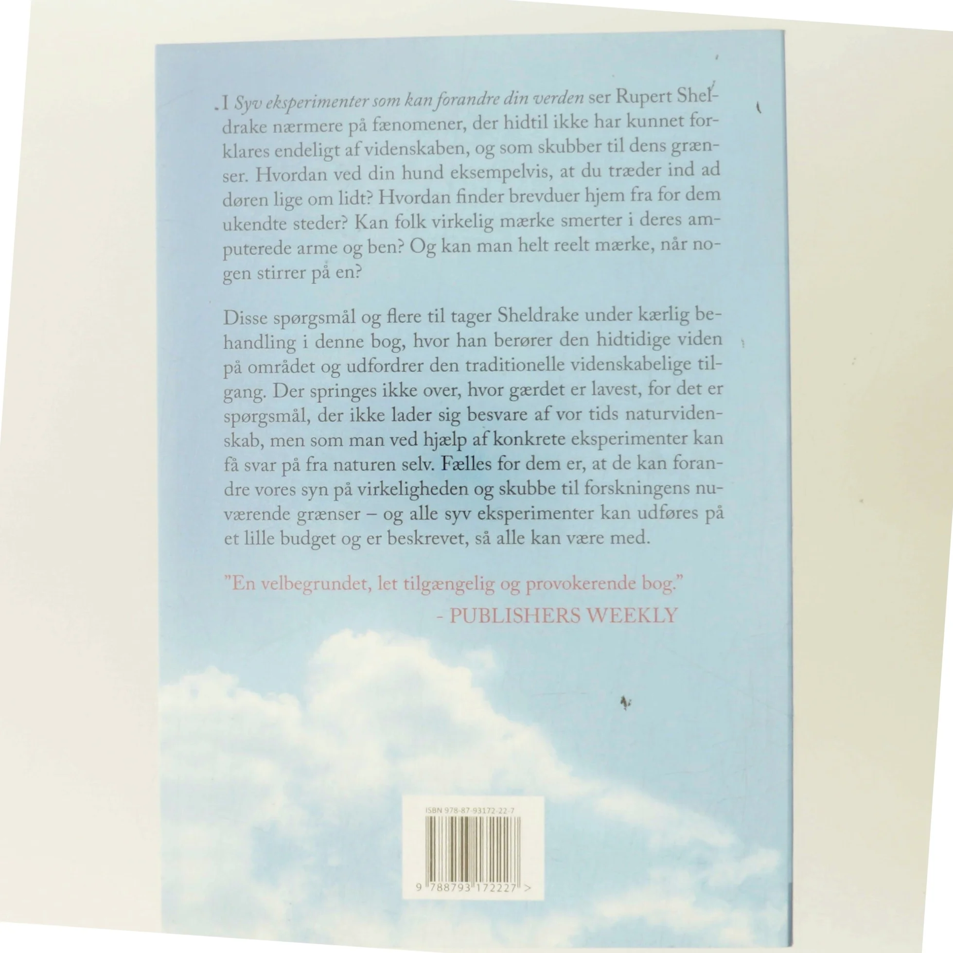 Syv eksperimenter som kan forandre din verden af Rupert Sheldrake (Bog)