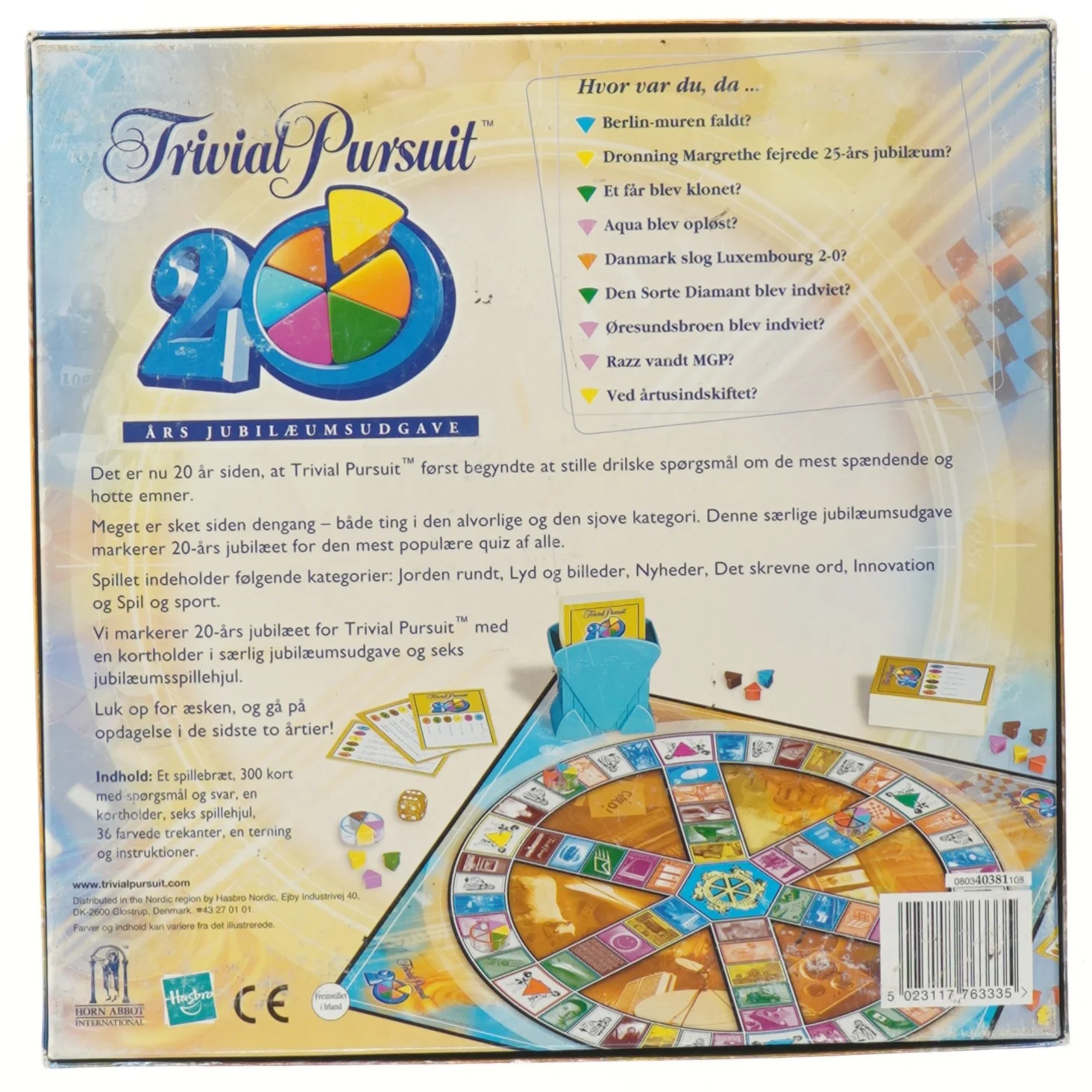 Trivial Pursuit 20 års jubilæumsudgave spil fra Hasbro (str. 27x27 cm)