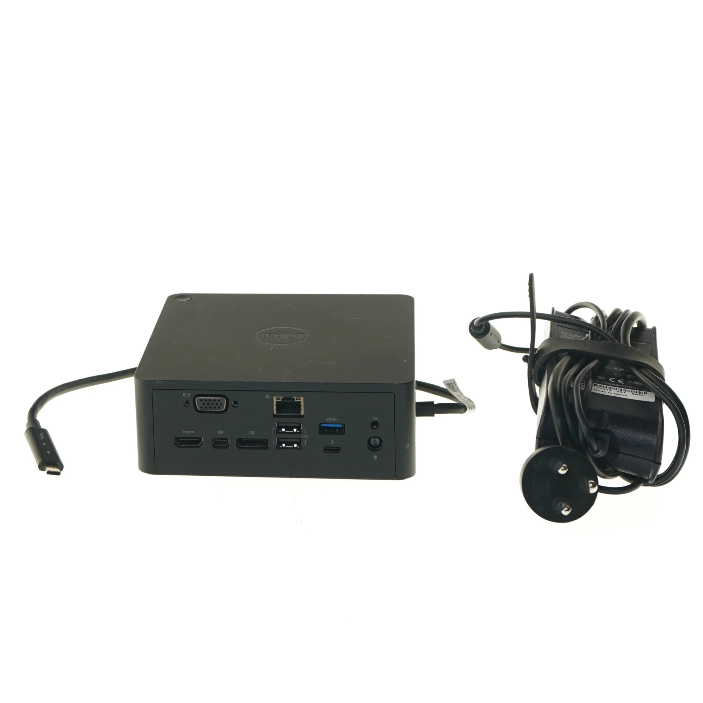 Dell dockingstation med strømadapter fra Dell (str. 14,5x14,5 cm)