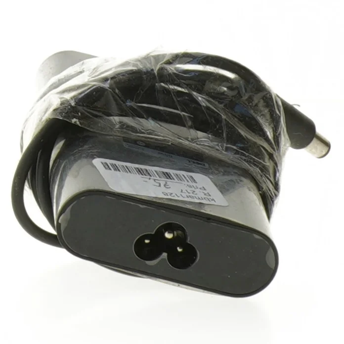 Strømforsyning til bærbar computer fra Dell (str. 10,5x6,5 cm)