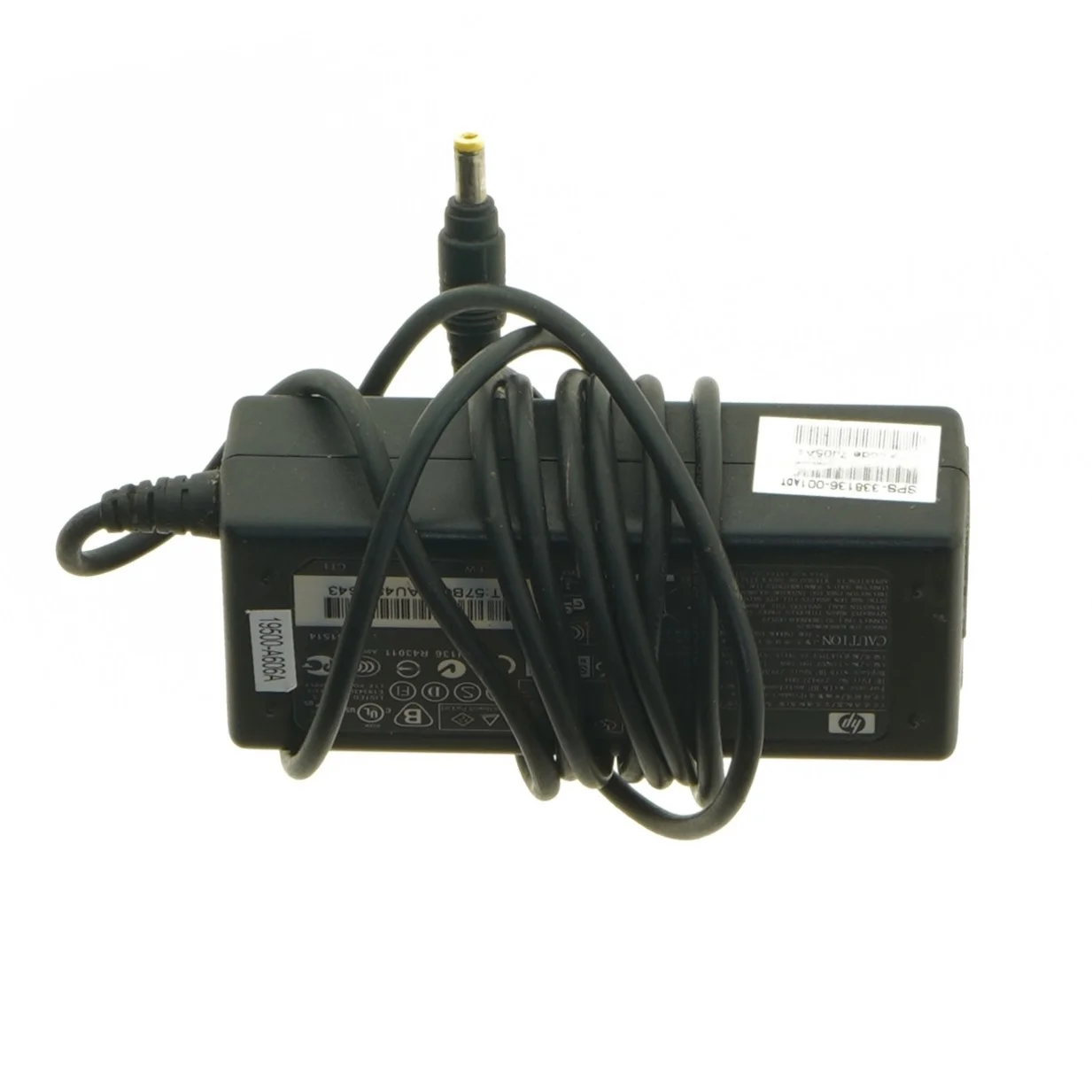 Strømforsyning til bærbar computer fra HP (str. 10,5x4,5 cm)