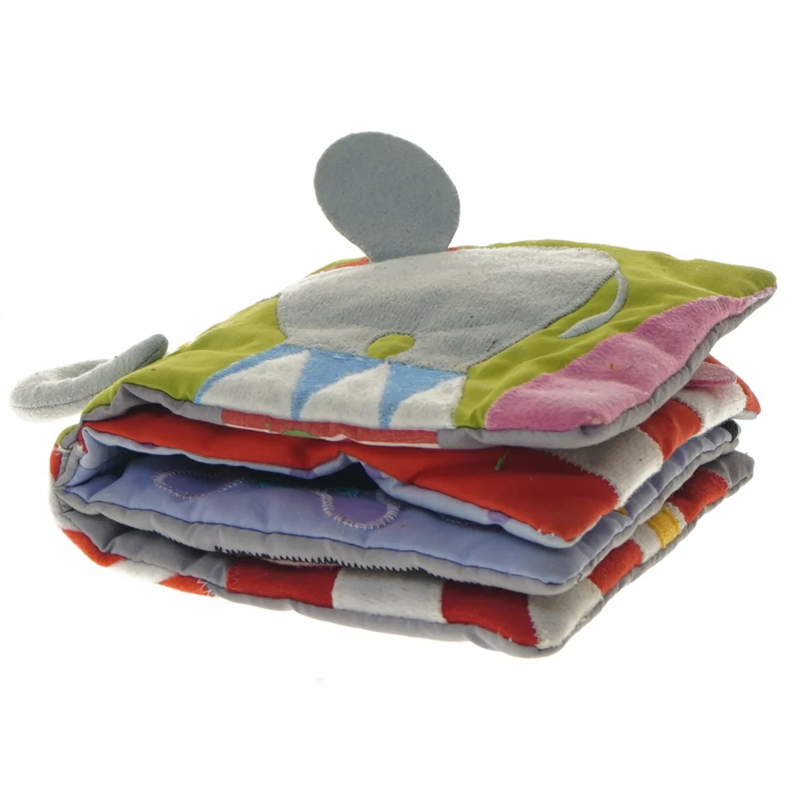 Blød babybog med elefantdesign (str. 13x14 cm)