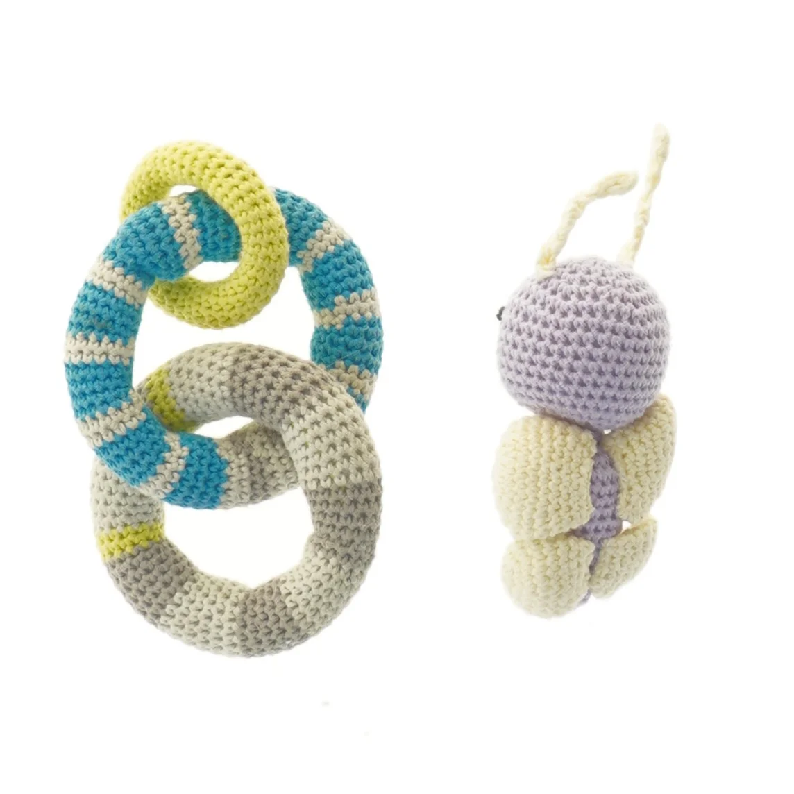 Hæklet legetøjssæt (str. 15 og 20 cm)