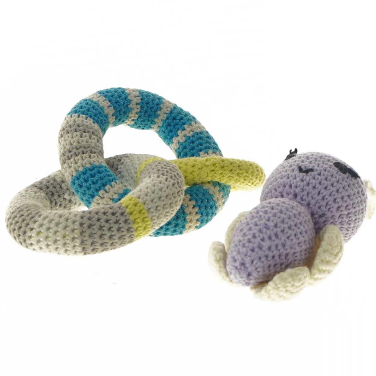 Hæklet legetøjssæt (str. 15 og 20 cm)