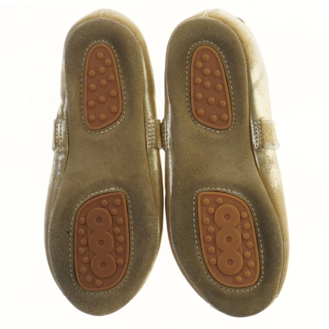 Guldfarvede sko med rem (str. 20 cm)