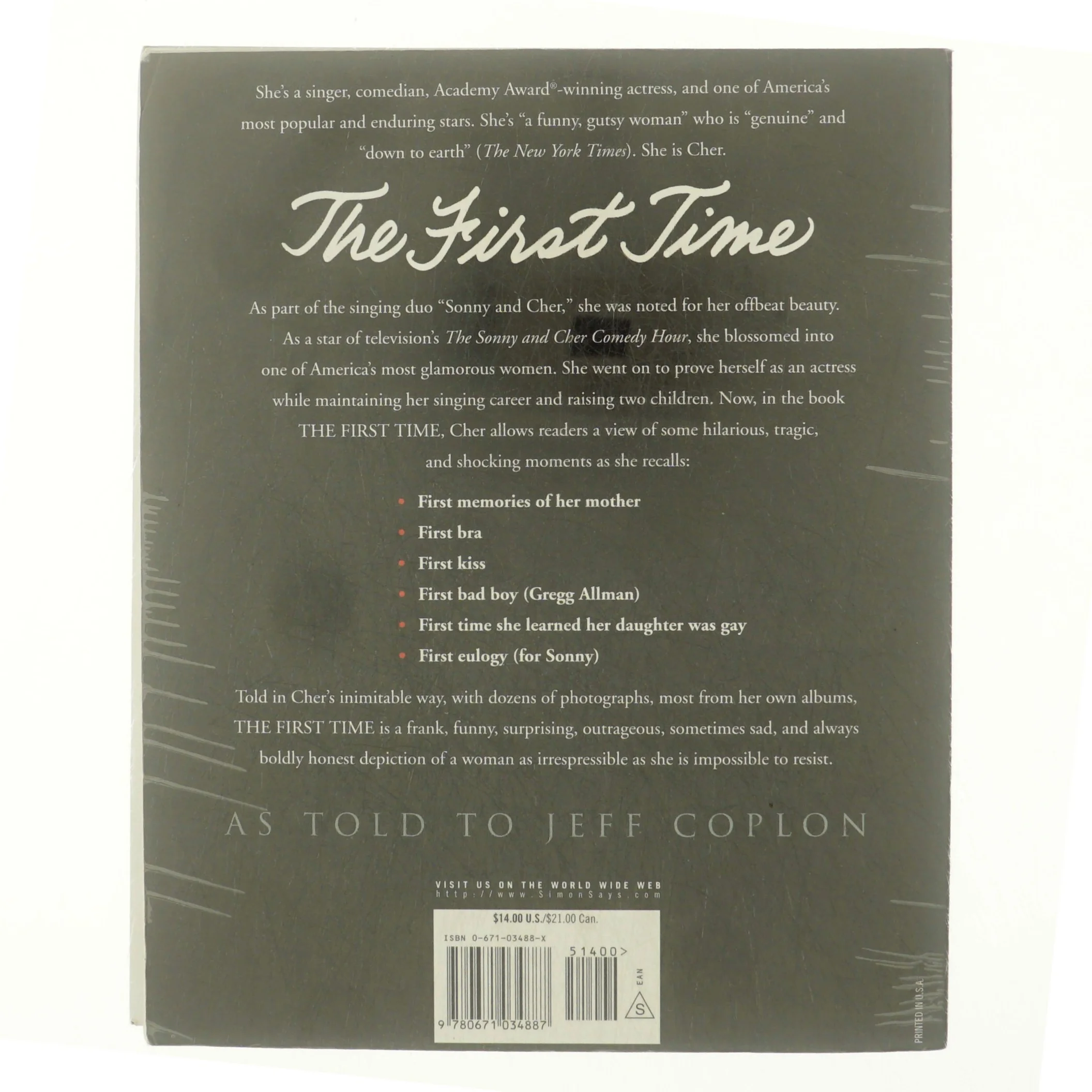 The First Time af Cher, Jeff Coplon (Bog)