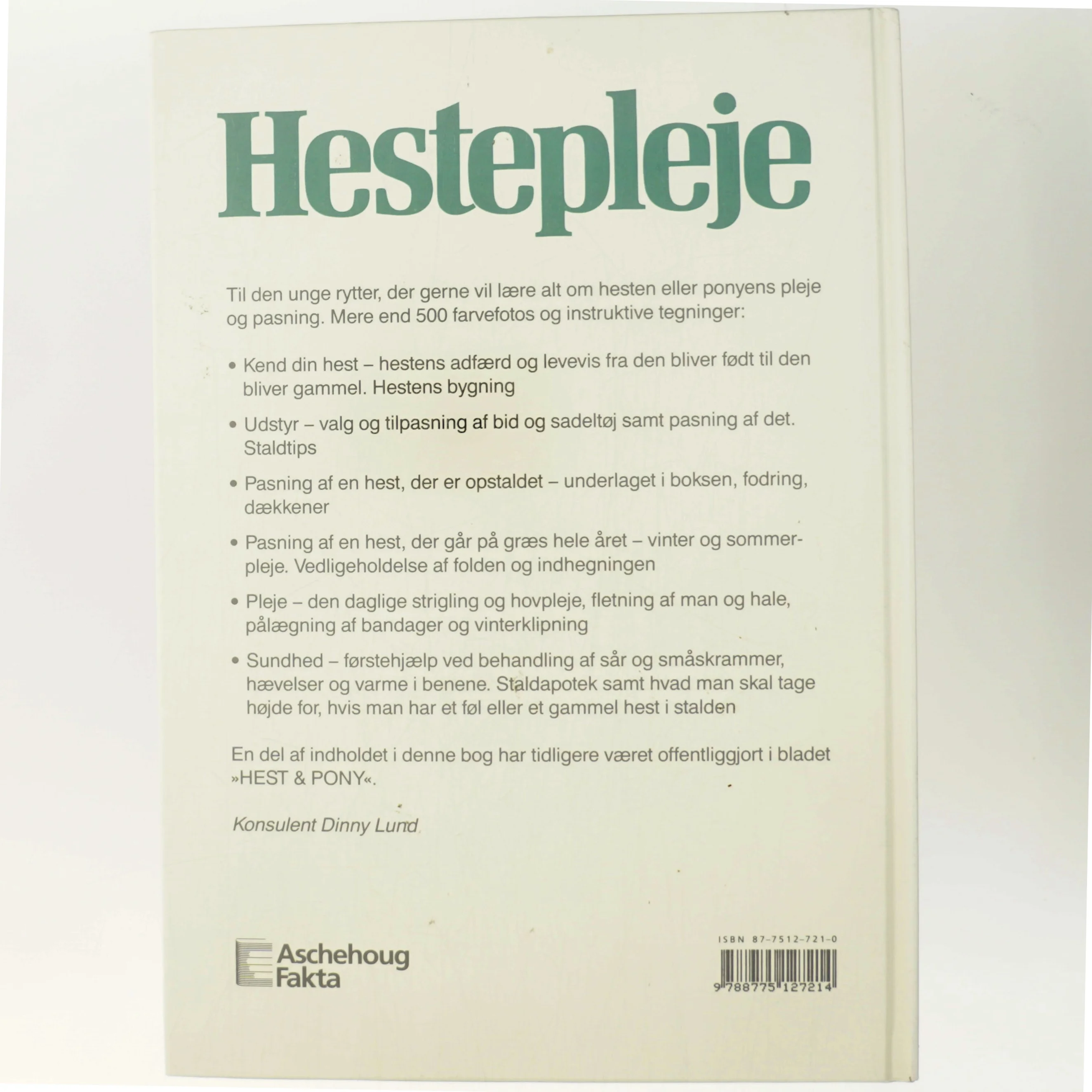 Hestepleje af Konsulent Dinny Lund (Bog)