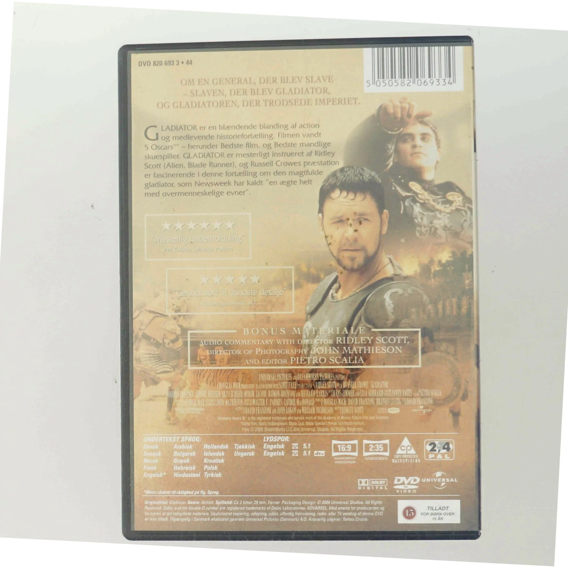 Gladiator med Russell Crowe (DVD)