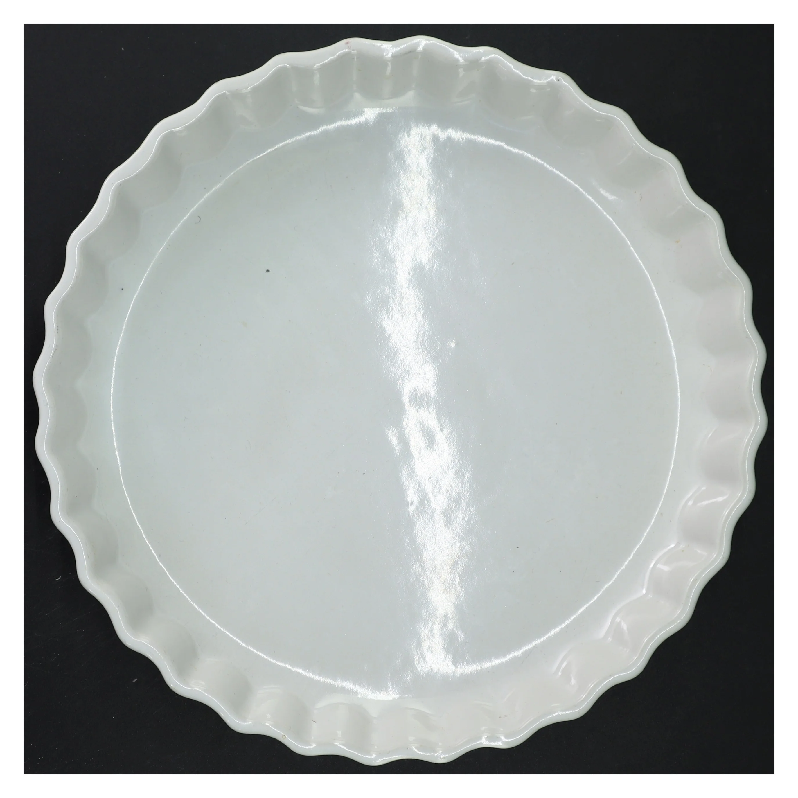 Hvid porcelænstærtefad (str. 27x4 cm)