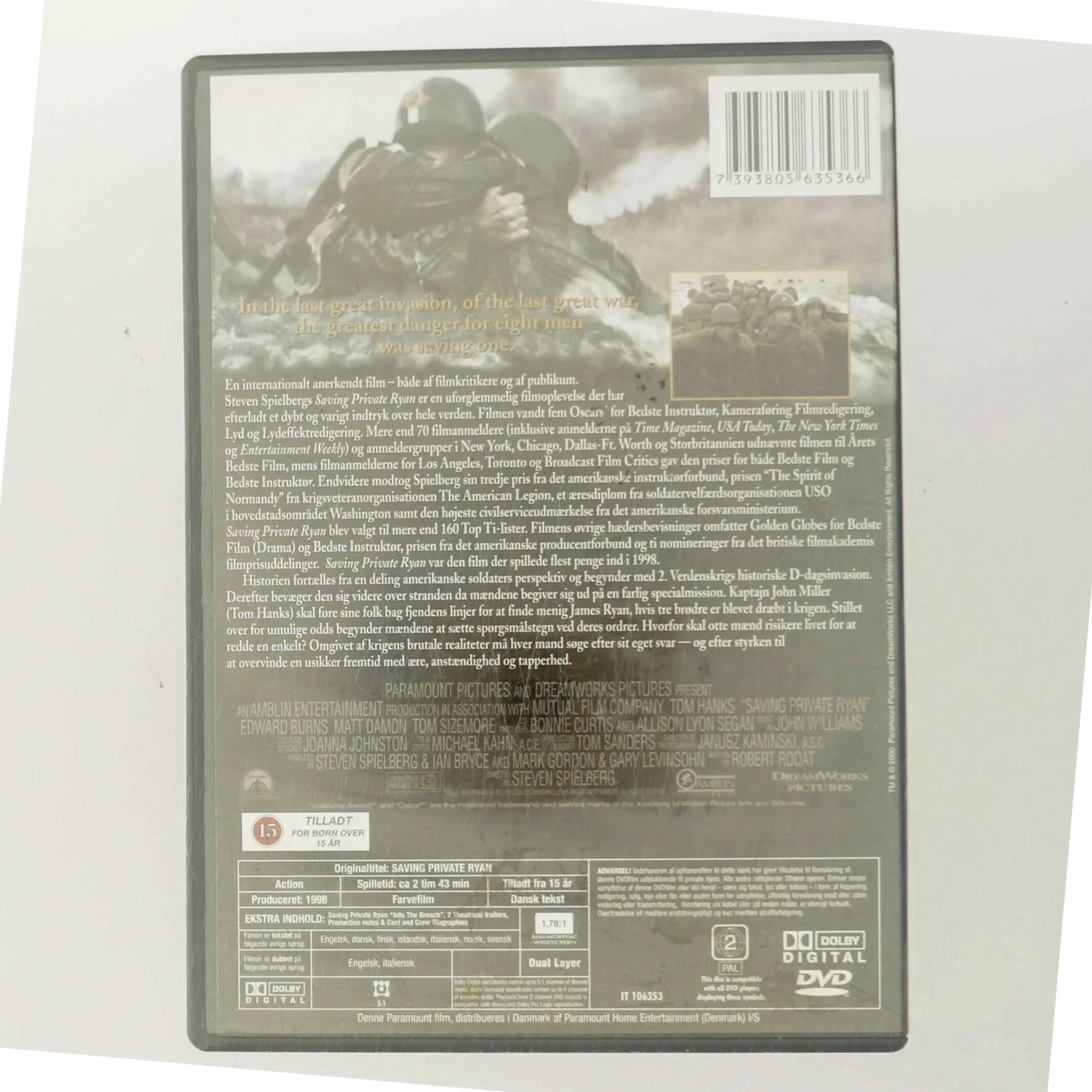 Saving Private Ryan med Tom Hanks (DVD)