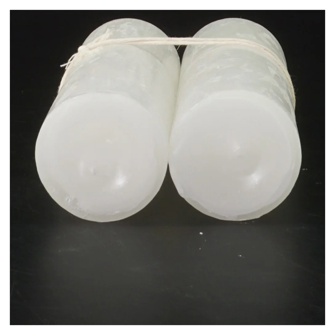 Hvide stearinlys, sæt af 2 (str. 15 cm)