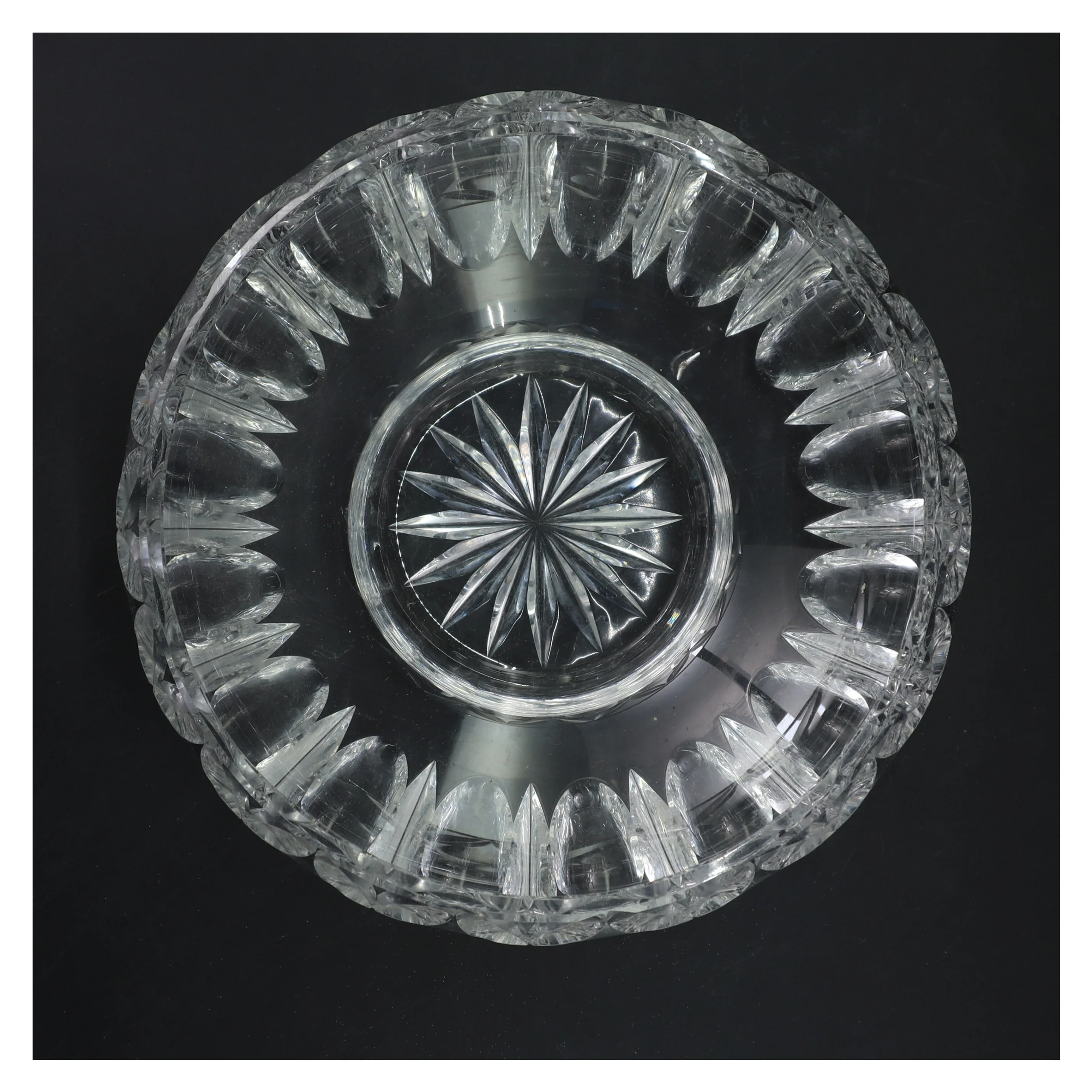 Glas skål med mønster (str. Ø 21 cm)