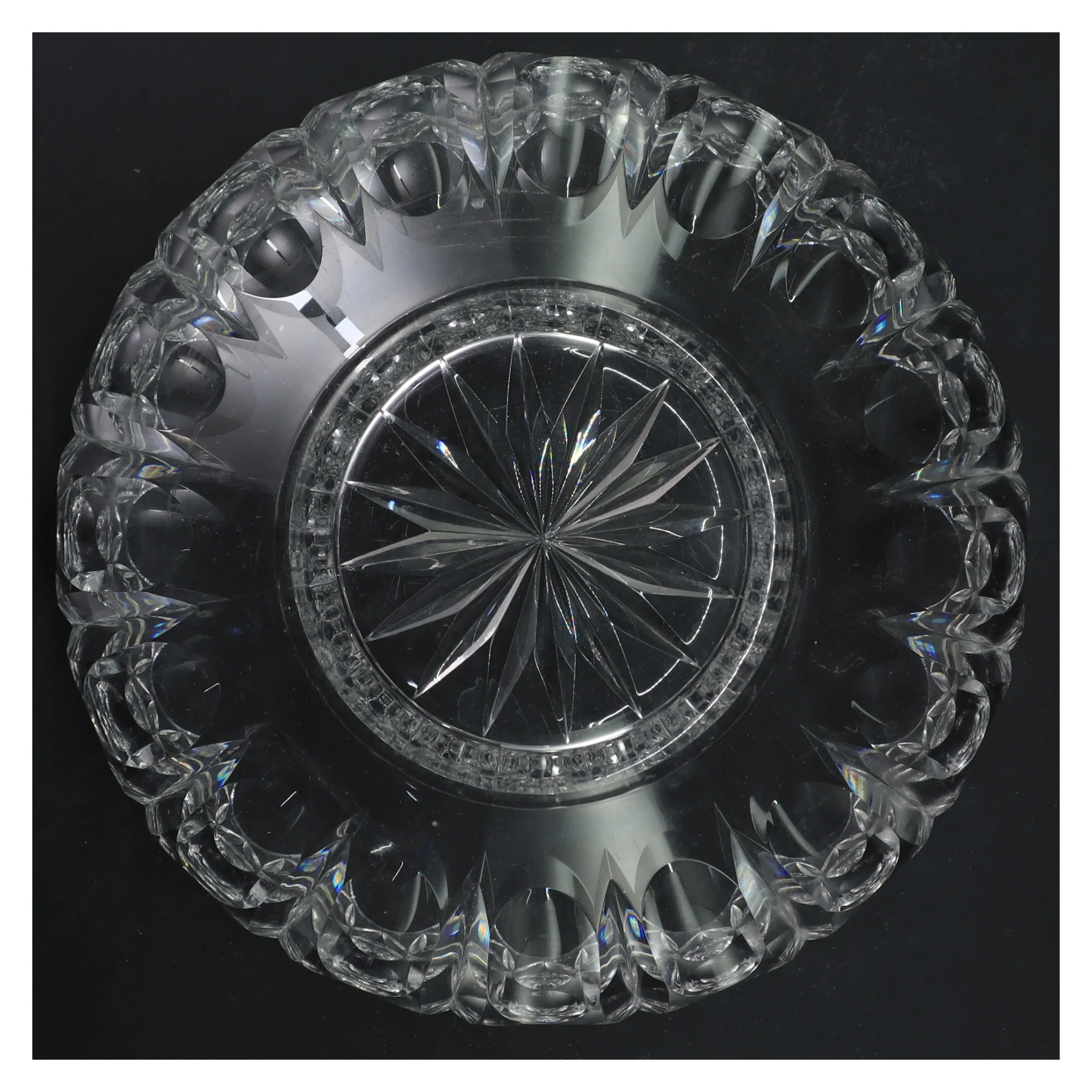 Glas skål med mønster (str. Ø 21 cm)