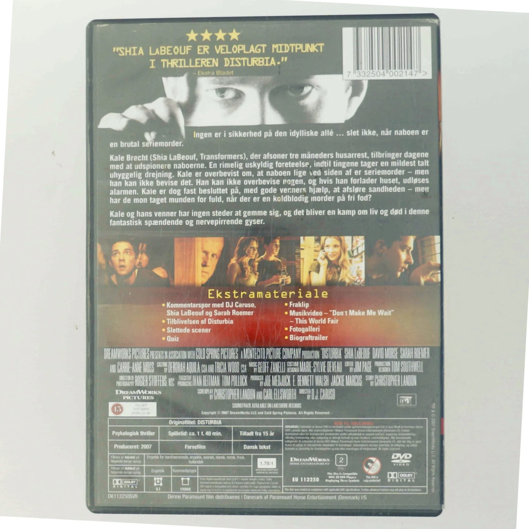 Disturbia med Shia LaBeouf (DVD)