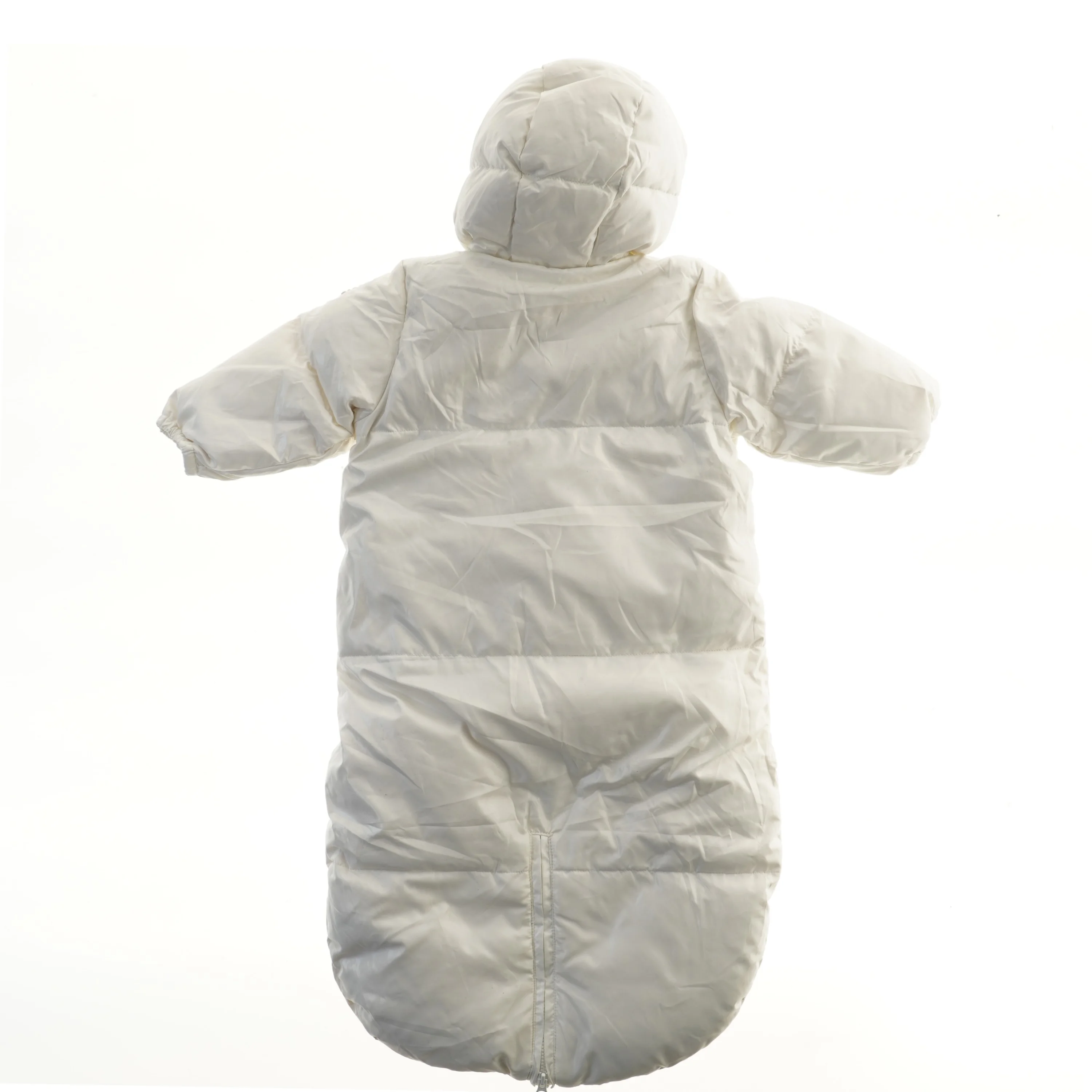 Hvid baby heldragt med hætte (str. 68)