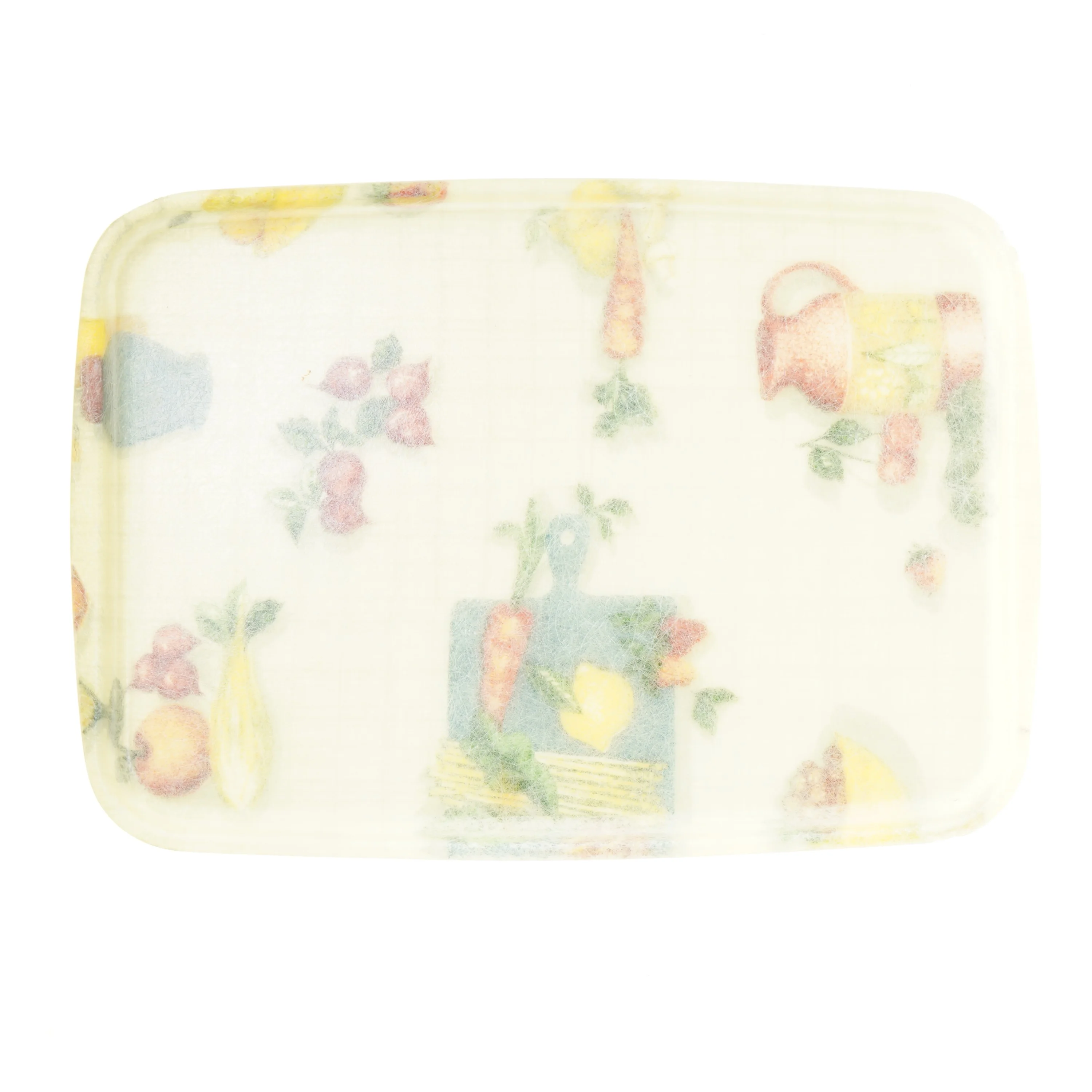 Vintage Serveringsbakke med køkkenmotiver (str. 41x29 cm)