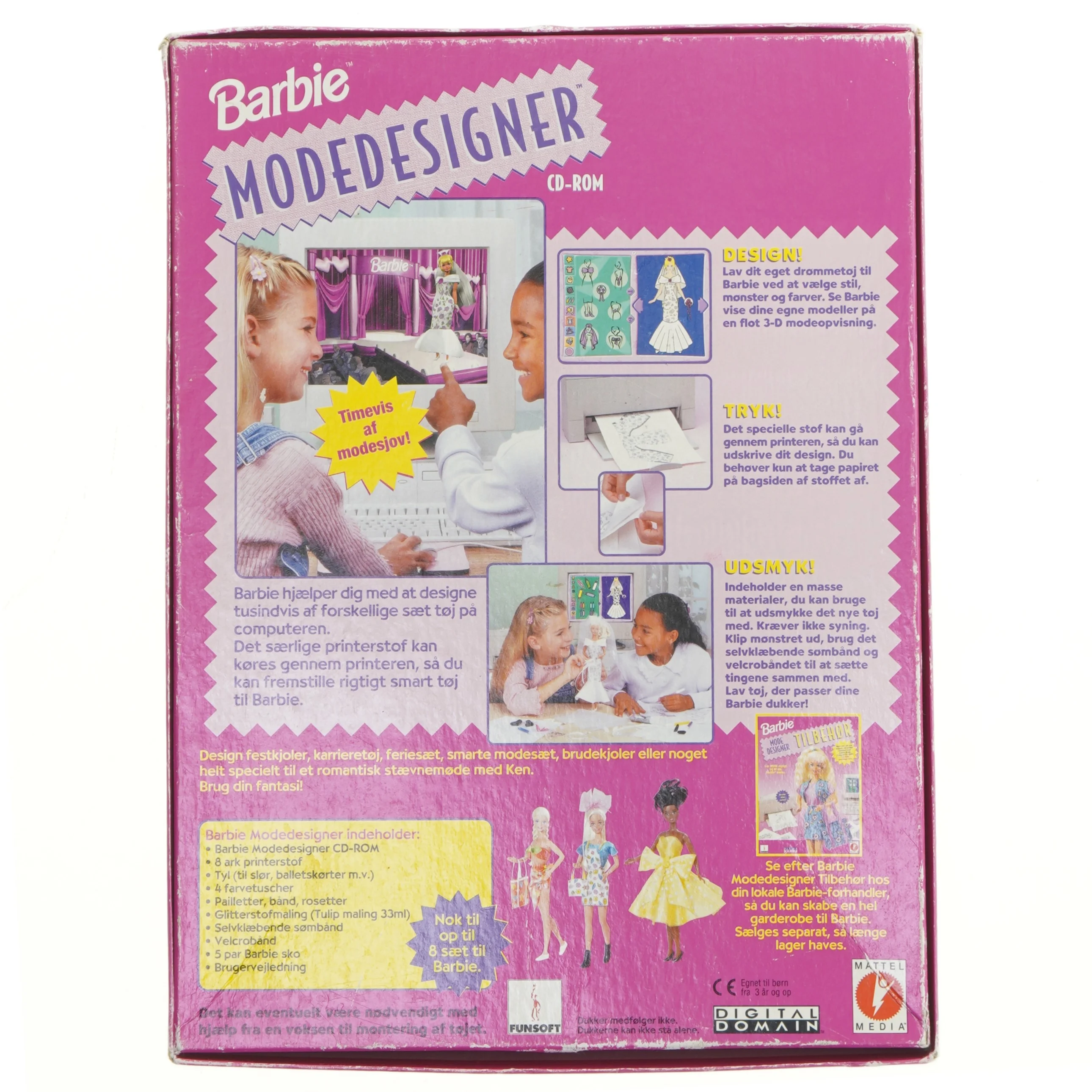 Barbie Modedesigner CD-ROM Sæt fra Barbie (str. 31x23 cm)