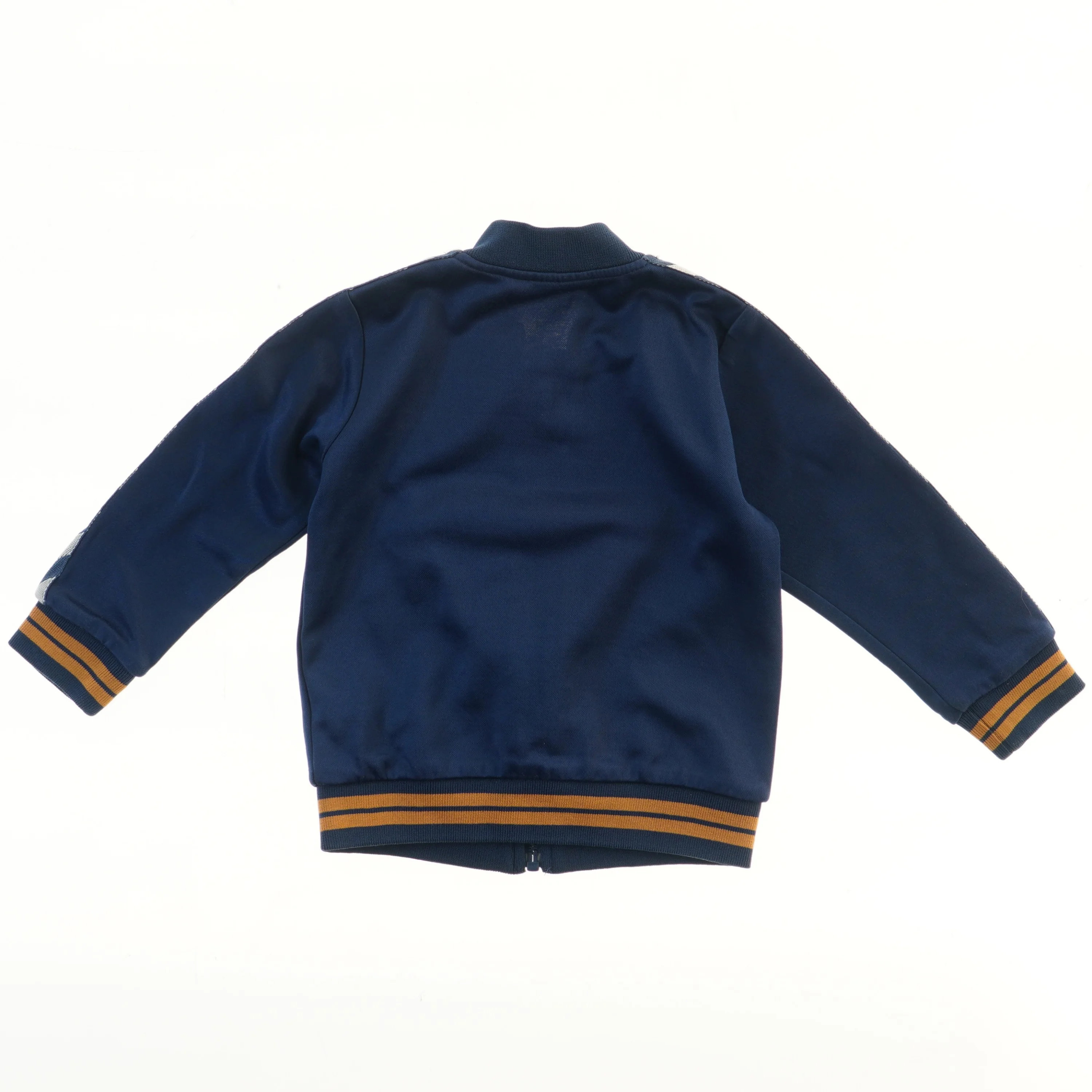 Børnejakke med lynlås og mønstrede ærmer fra Hummel (str. 92)