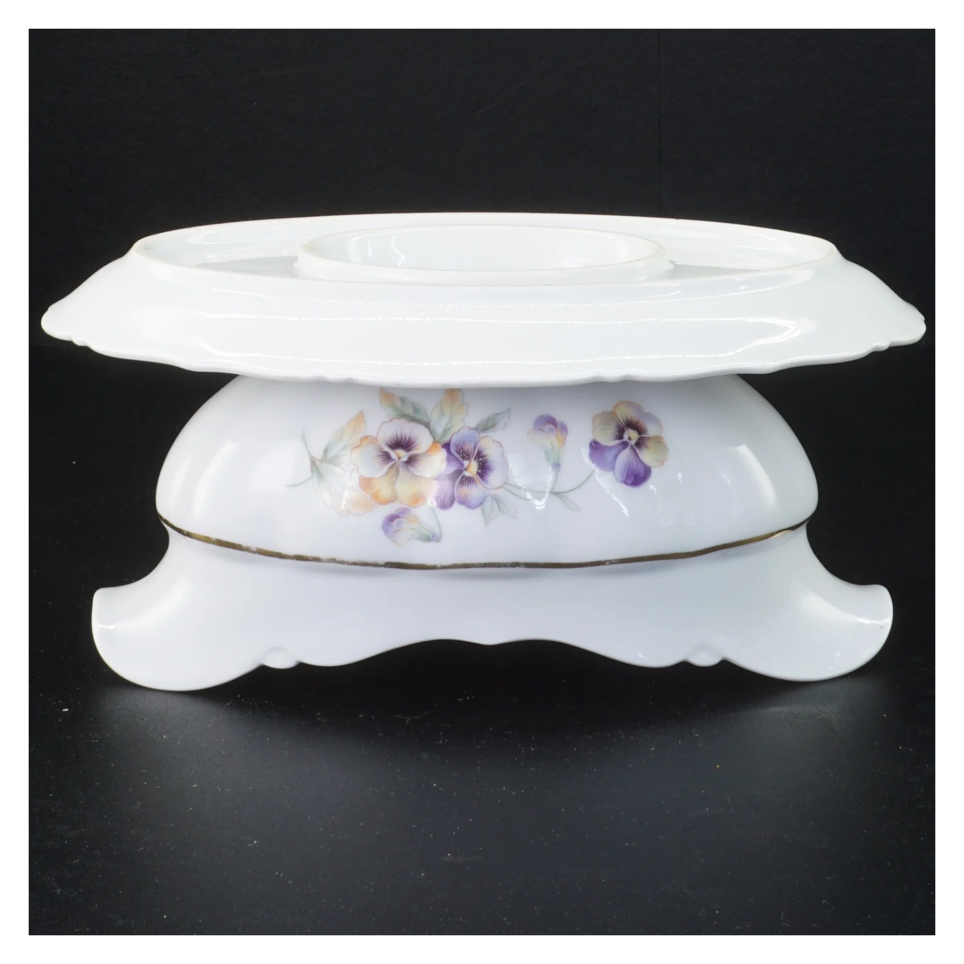 Porcelæns sovseskål med blomstermotiv fra Bavaria (str. 22 x 14 cm)