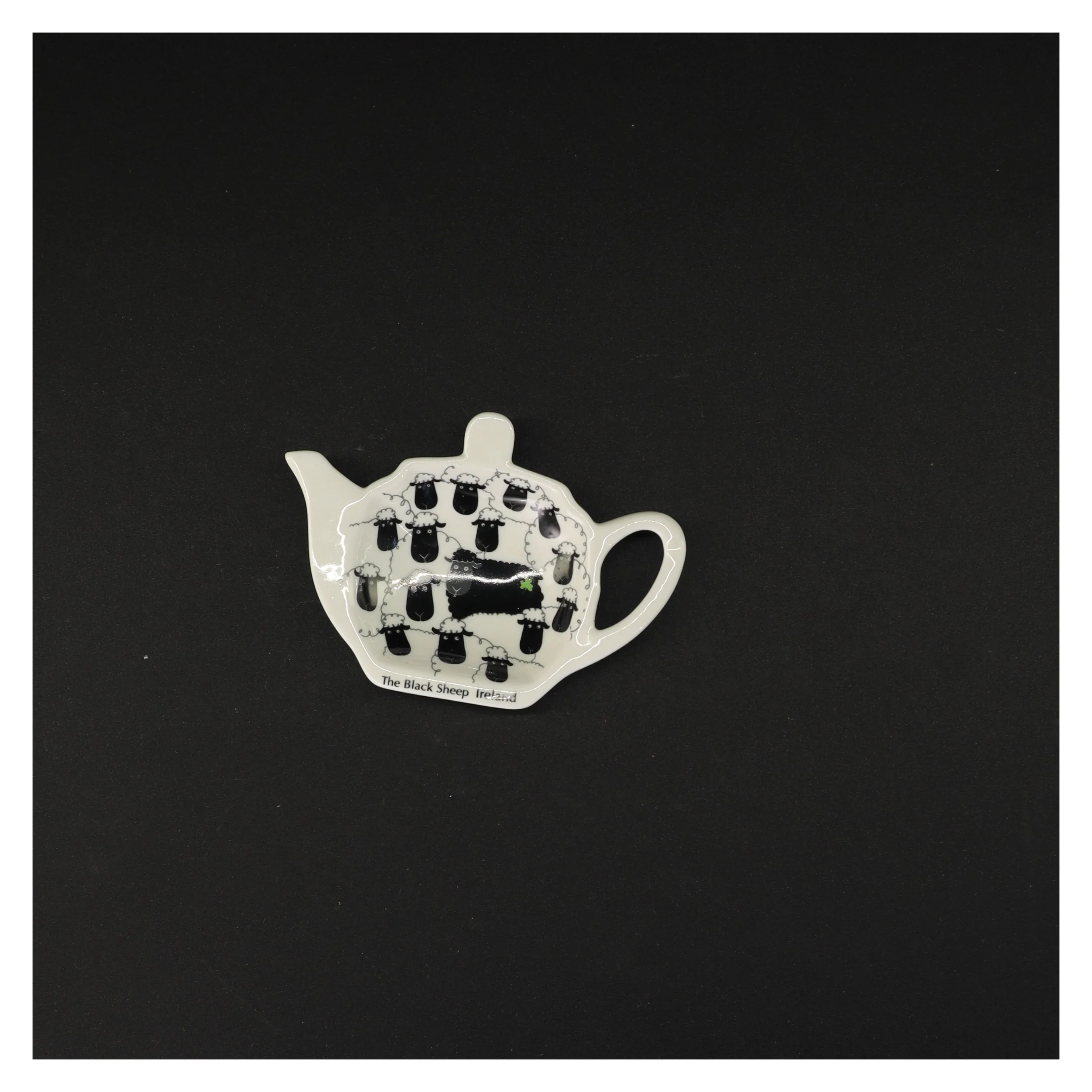 Sort tepose tallerken (str. 12 x 9 cm)