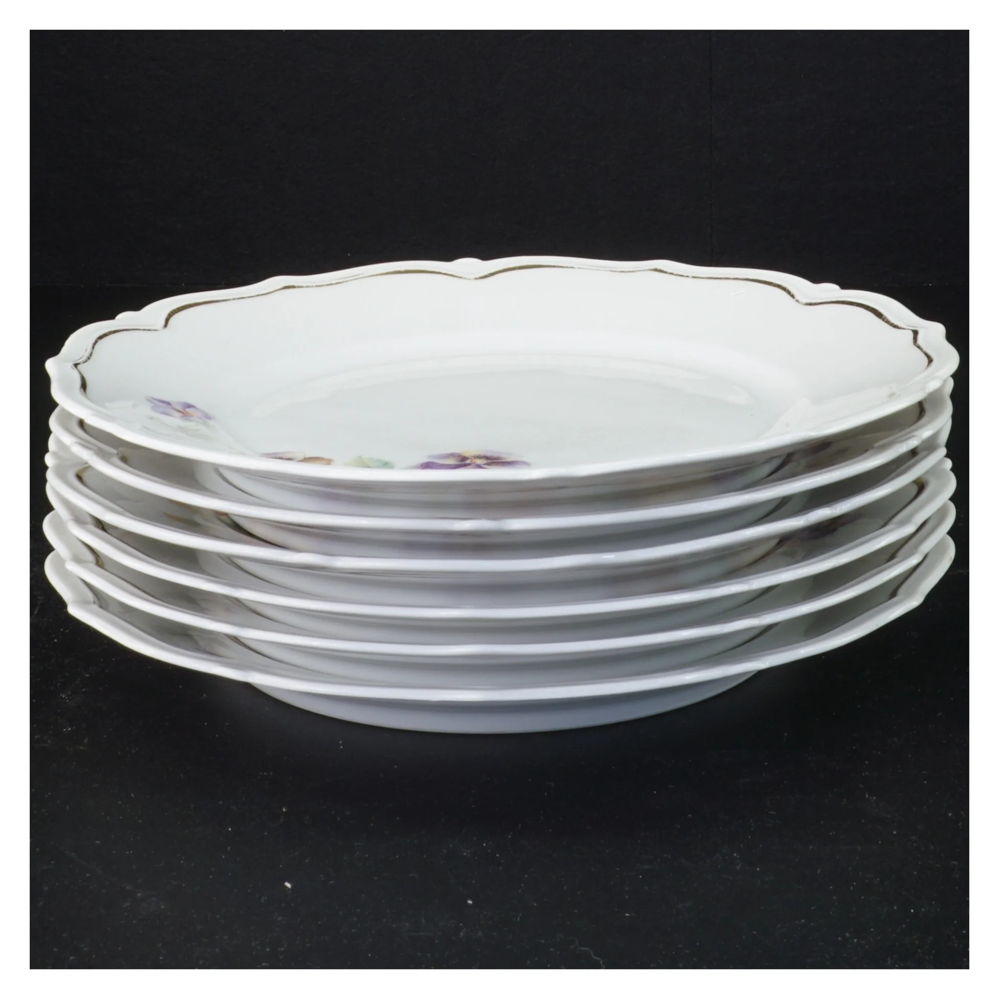 Vintage porcelænstallerkener med blomstermotiv fra Bavaria (str. Diameter 21 cm)