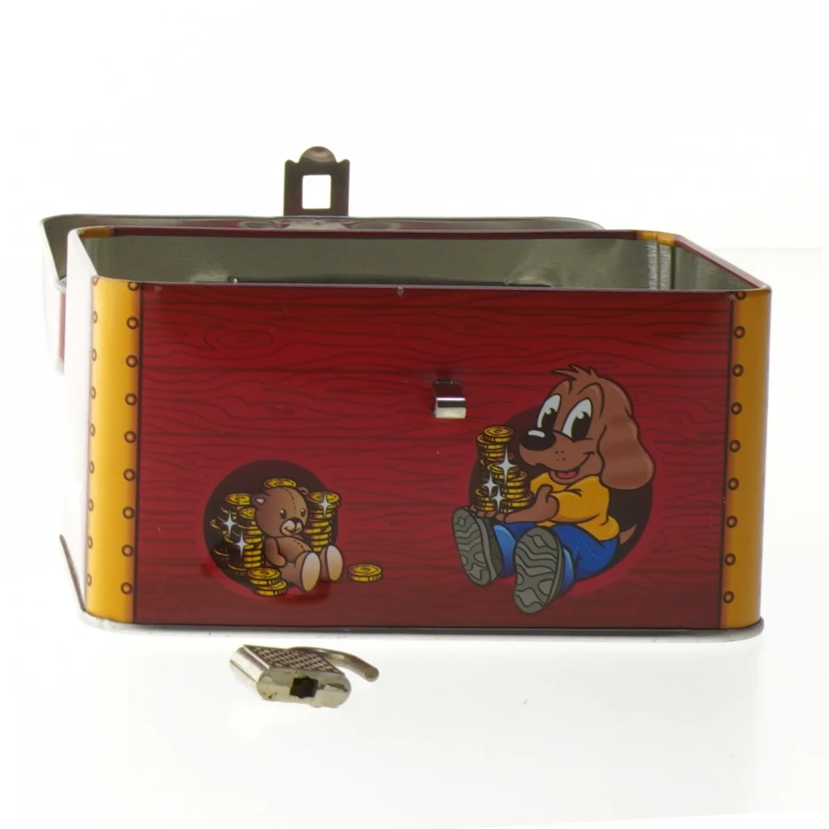 Børne sparebøsse med lås fra Skofus (str. 7x12,5x9 cm)